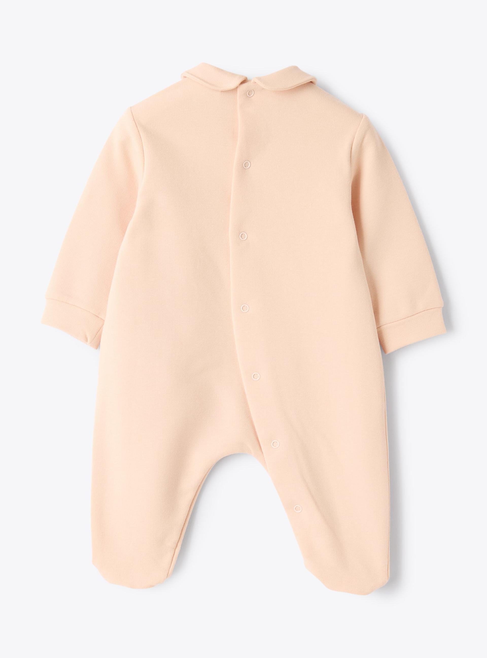Tutina in felpa stretch con ricamo - Rosa | Il Gufo