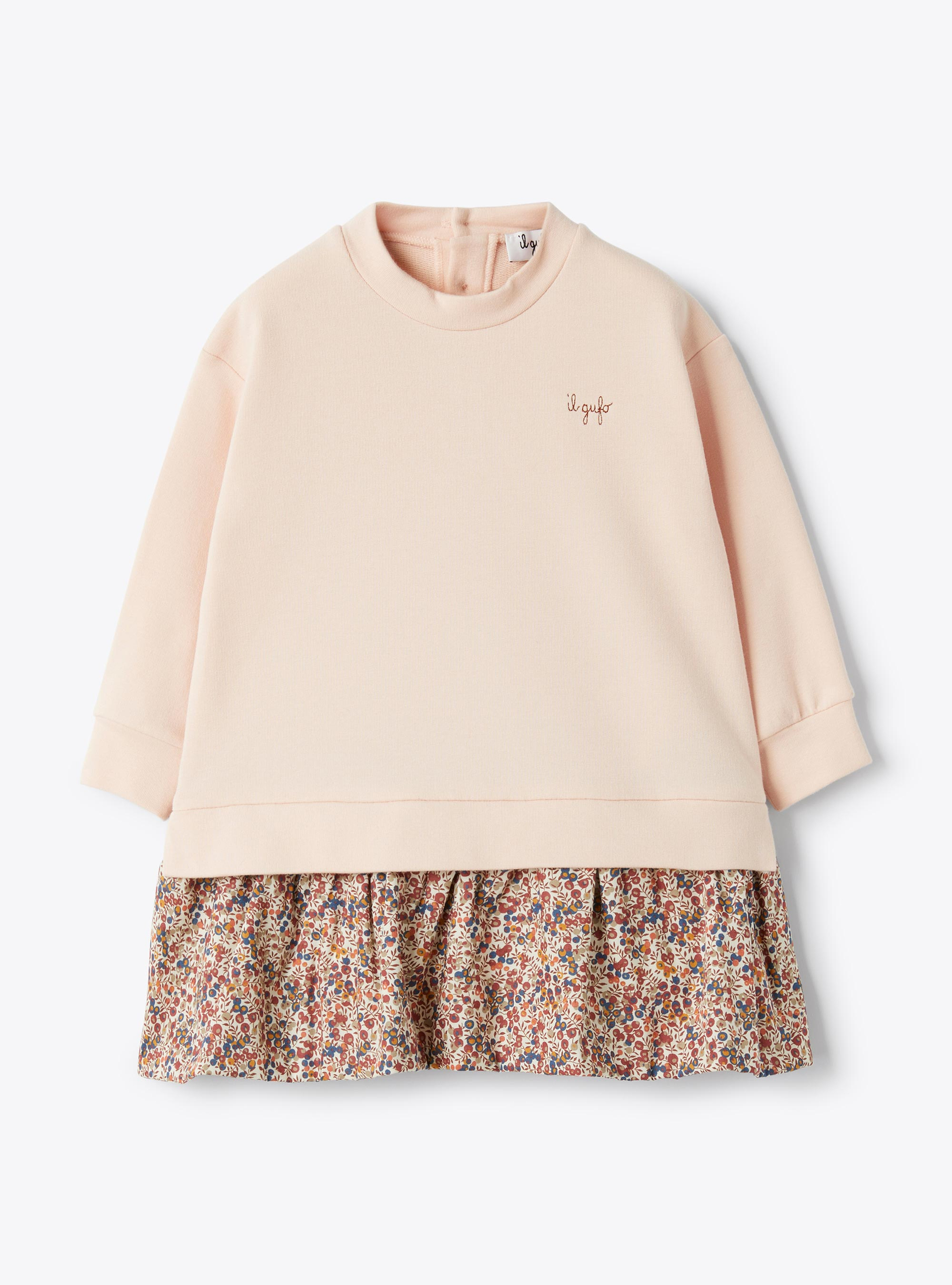 Cotton fleece and Liberty Fabric dress - Dresses - Il Gufo