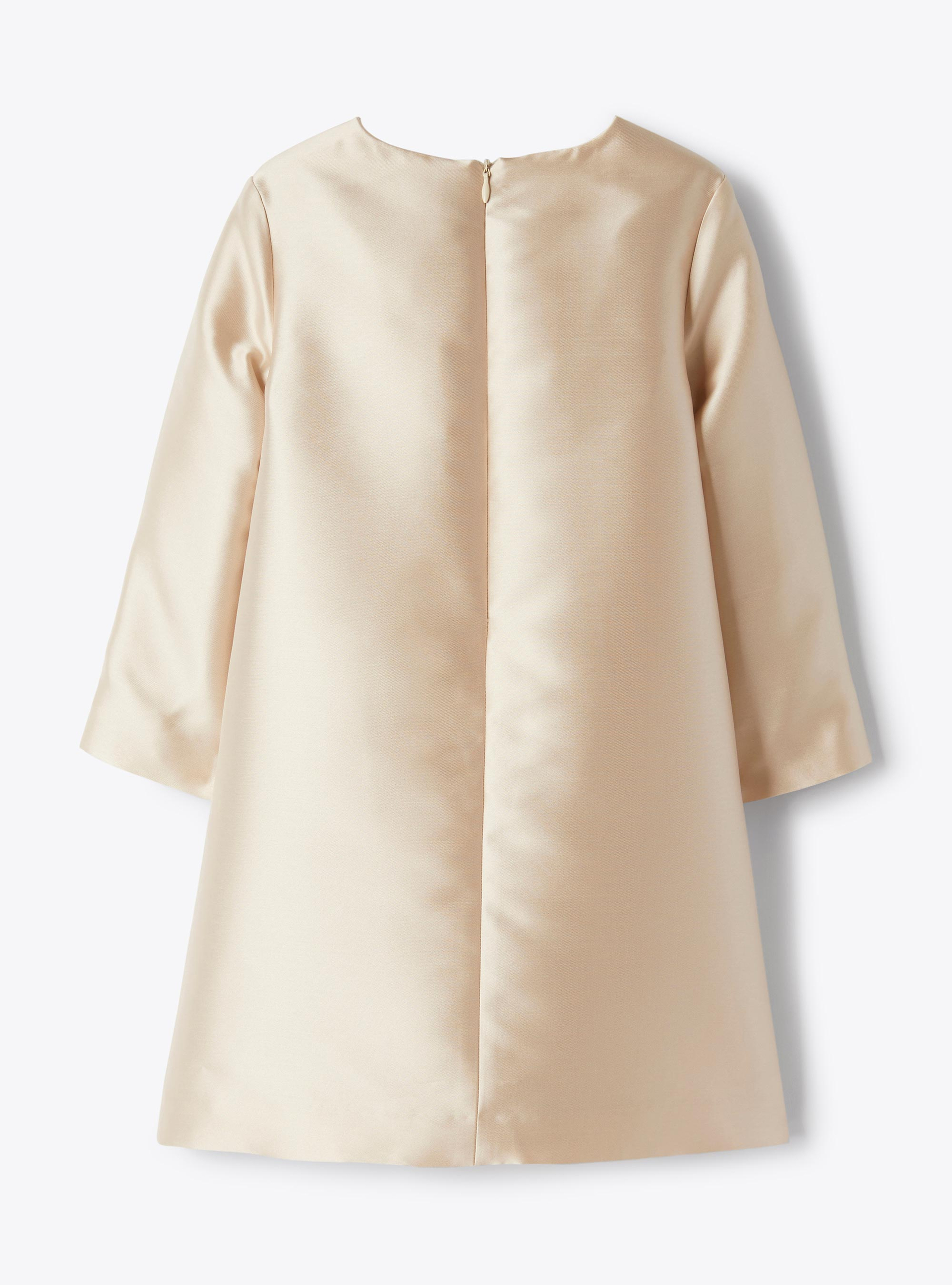 Mikado dress with star embroidery - Beige | Il Gufo