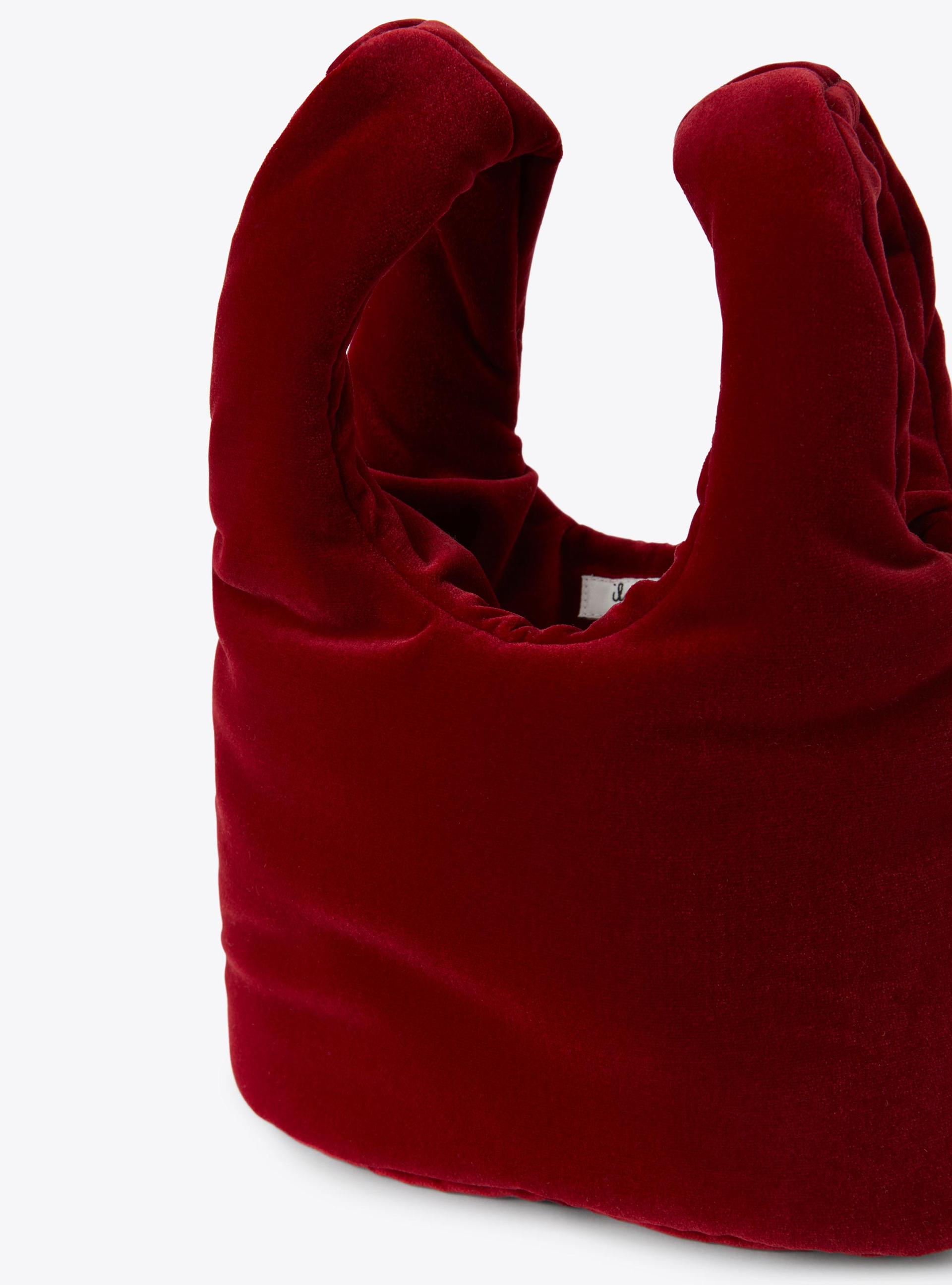 Borsa a secchiello in velluto - Rosso | Il Gufo
