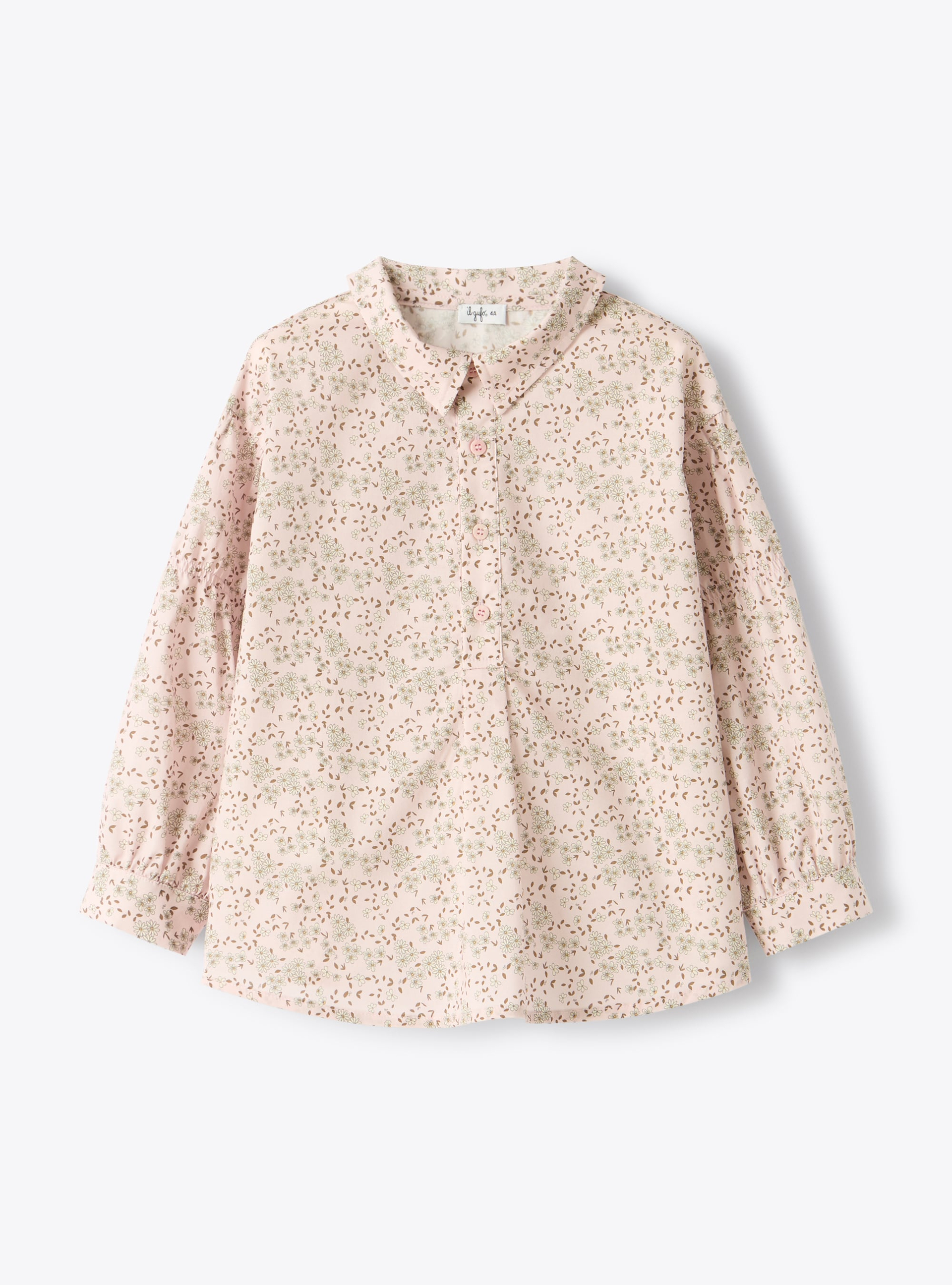 Bluse aus Baumwolle mit Blumenmuster - Rose | Il Gufo
