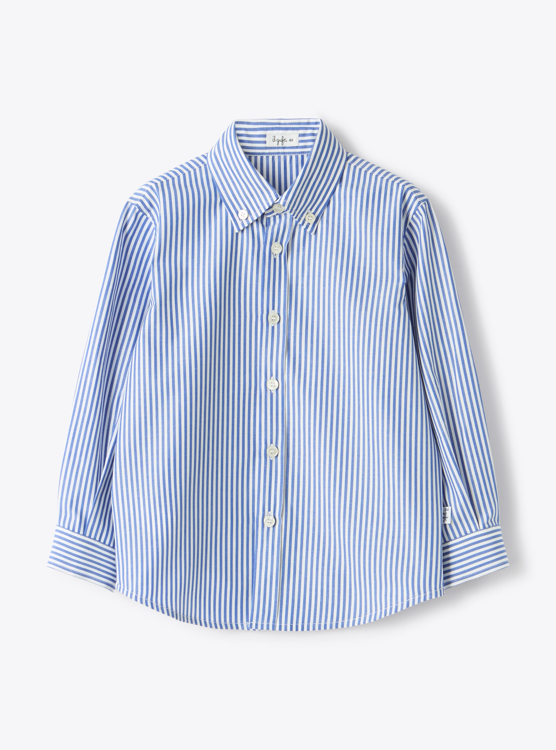 Striped cotton shirt - Blue | Il Gufo