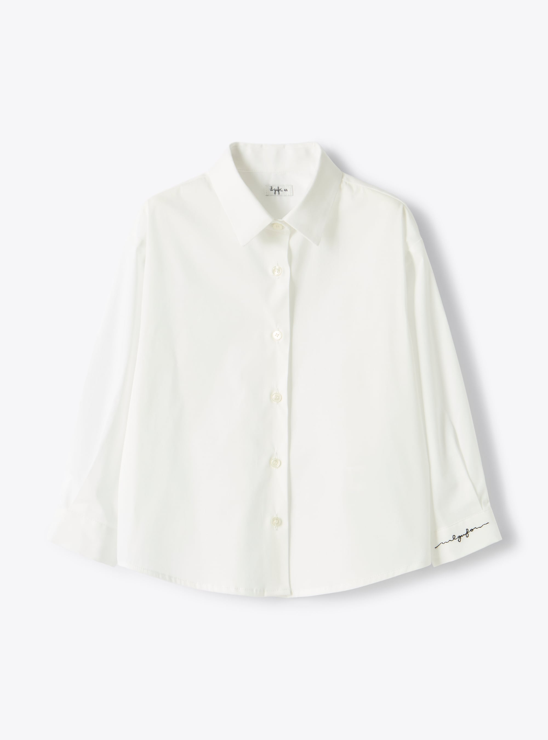 Camicia taglio classico con ricamo - Bianco | Il Gufo