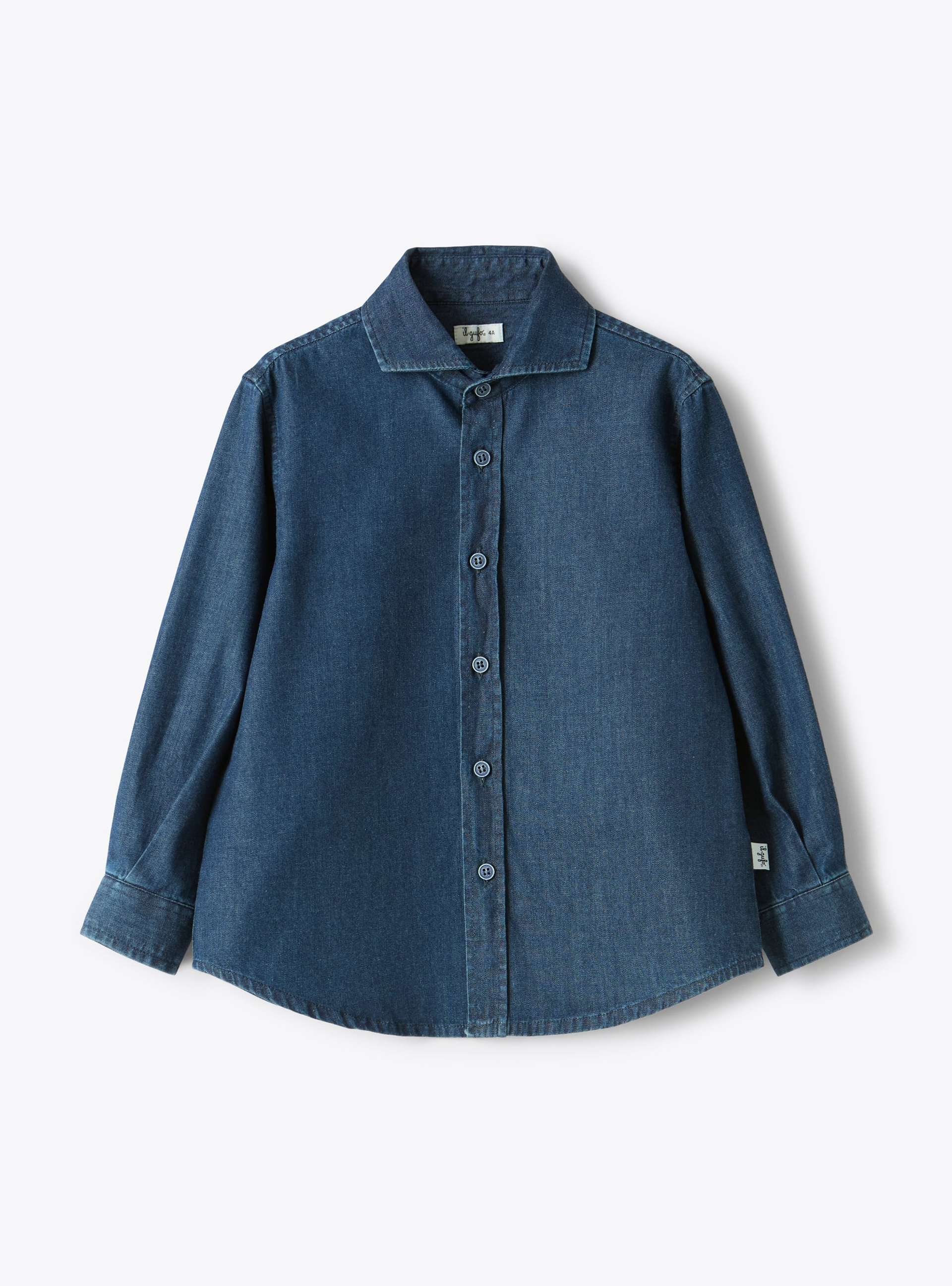 Cotton denim shirt - Blue | Il Gufo