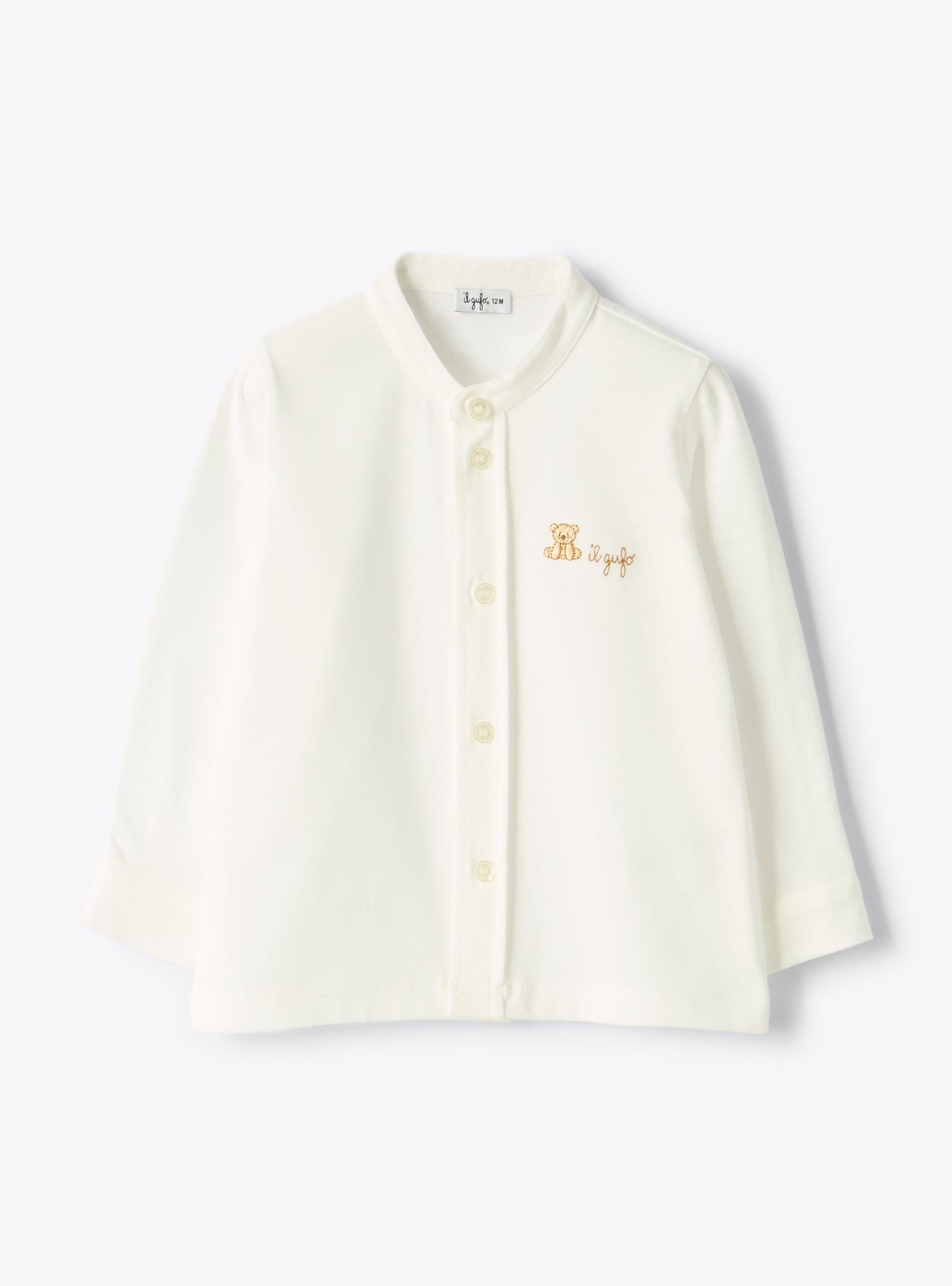 Chemise avec broderie d'ours - Blanc | Il Gufo
