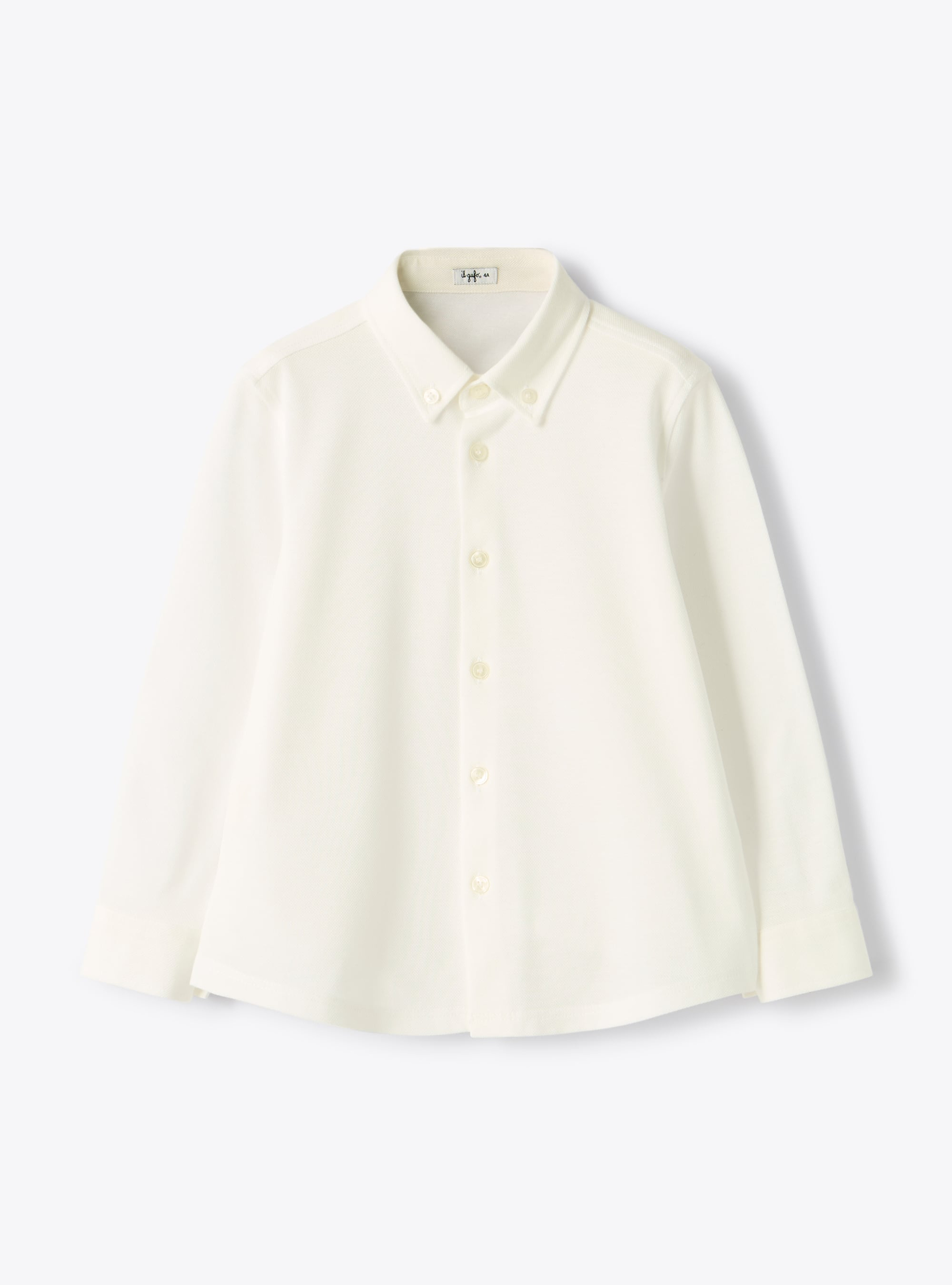 Chemise button-down en piqué - Blanc | Il Gufo