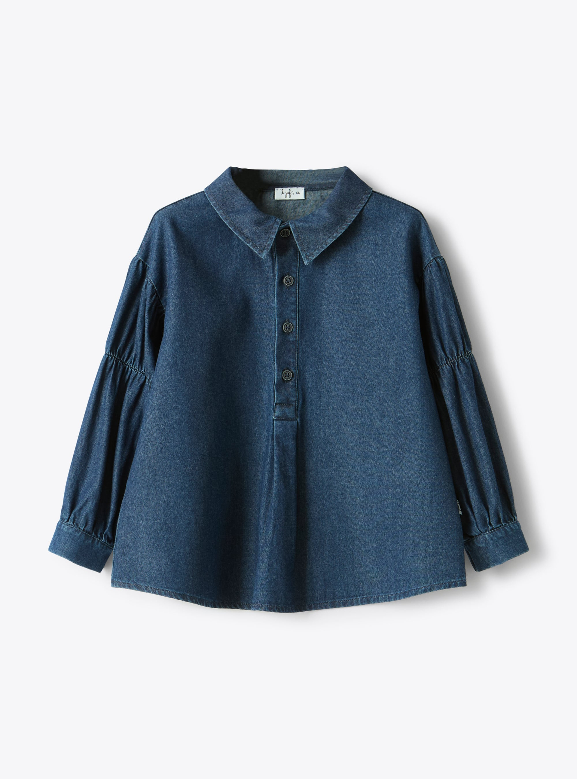 Cotton denim blouse - Blue | Il Gufo