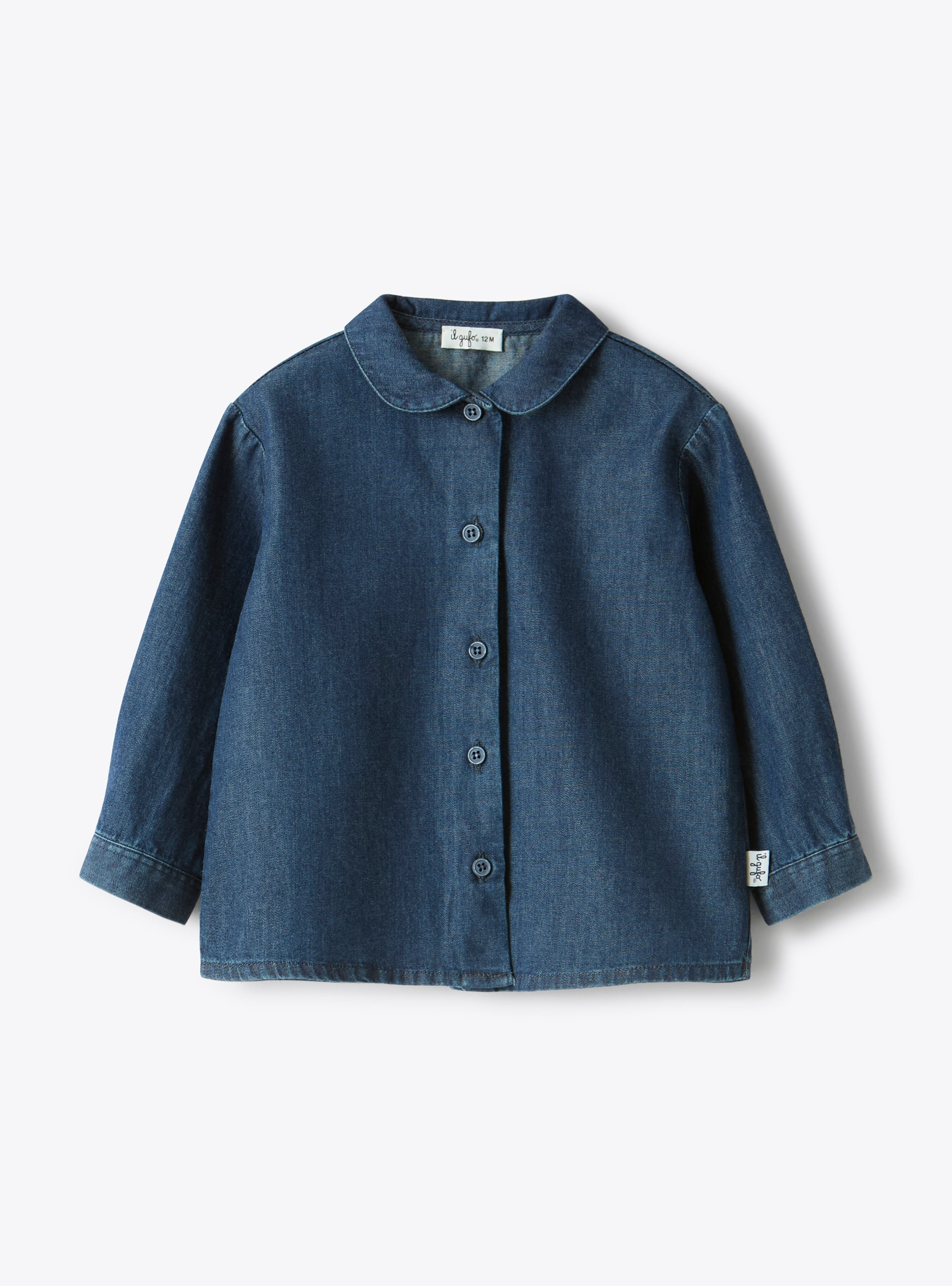 Cotton denim blouse - Blue | Il Gufo