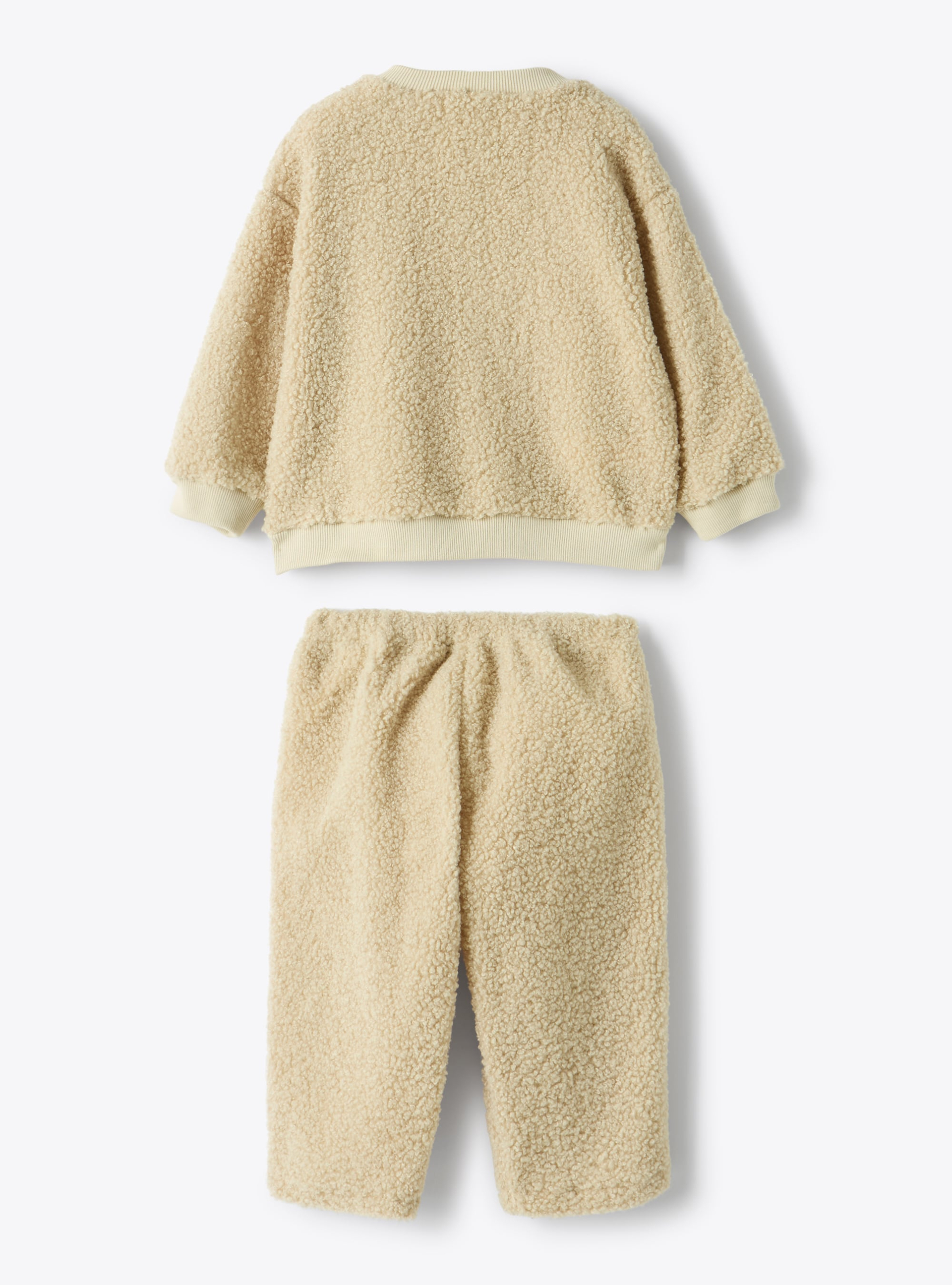 Ensemble en tissu bouclé avec chiot - Beige | Il Gufo