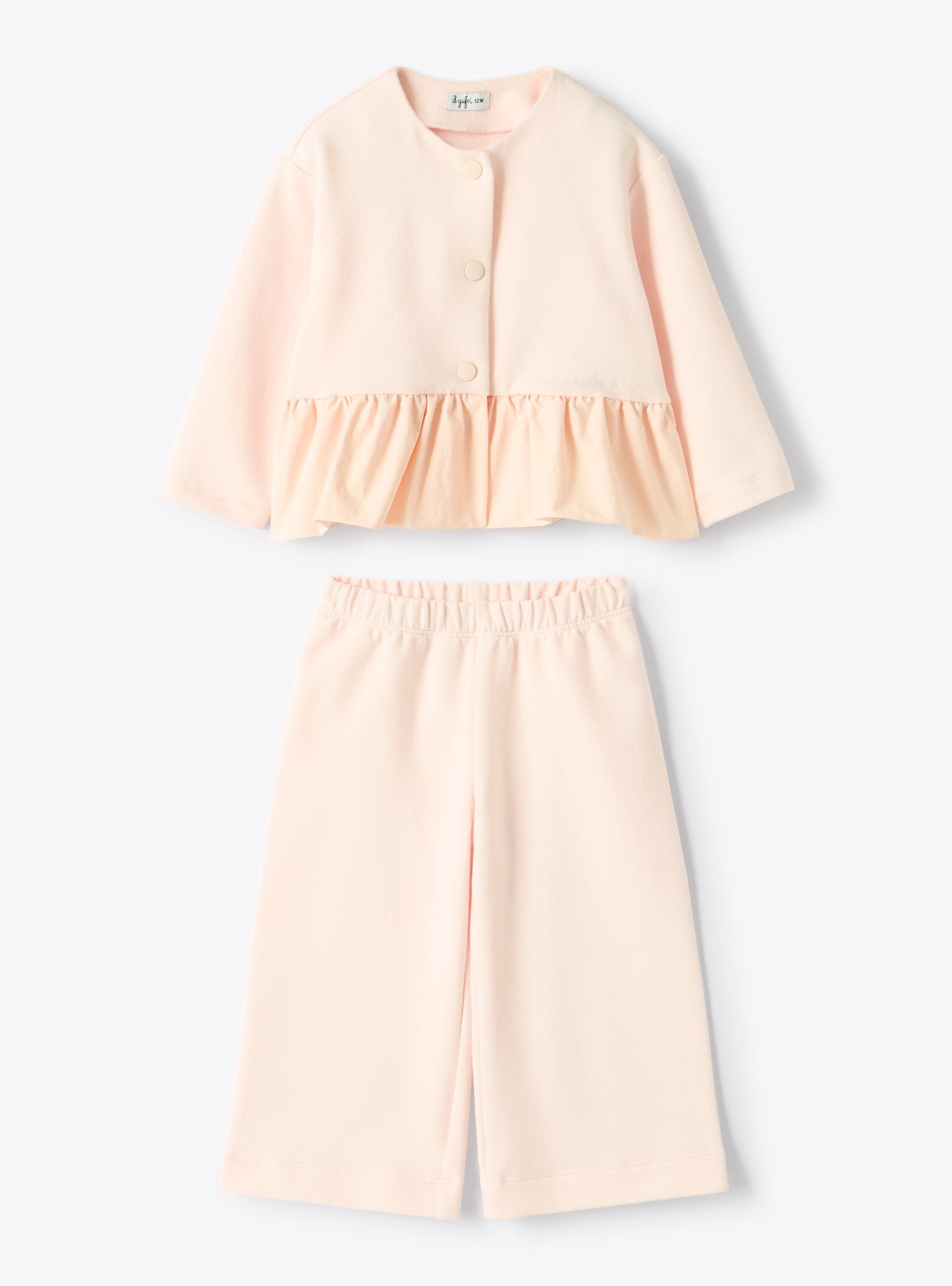 Sweatshirt set with ruffle - Pink | Il Gufo