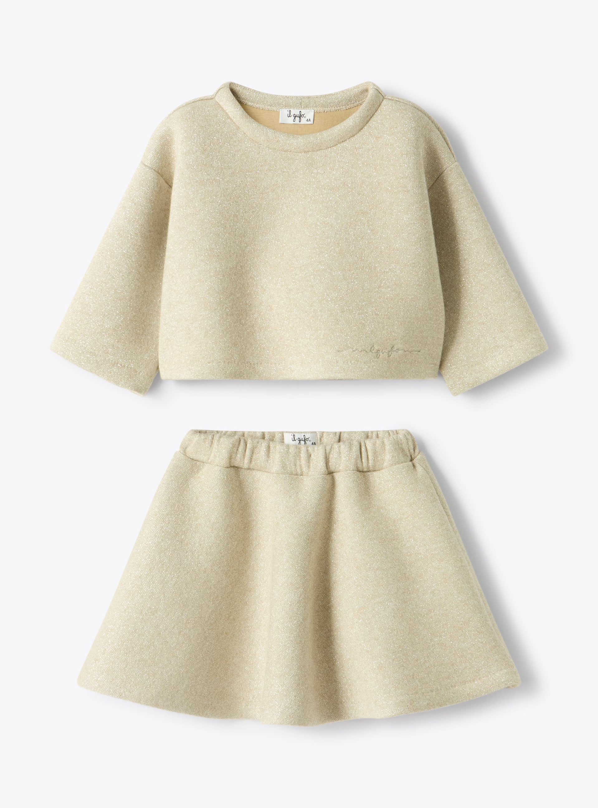 Lurex neoprene set - Beige | Il Gufo
