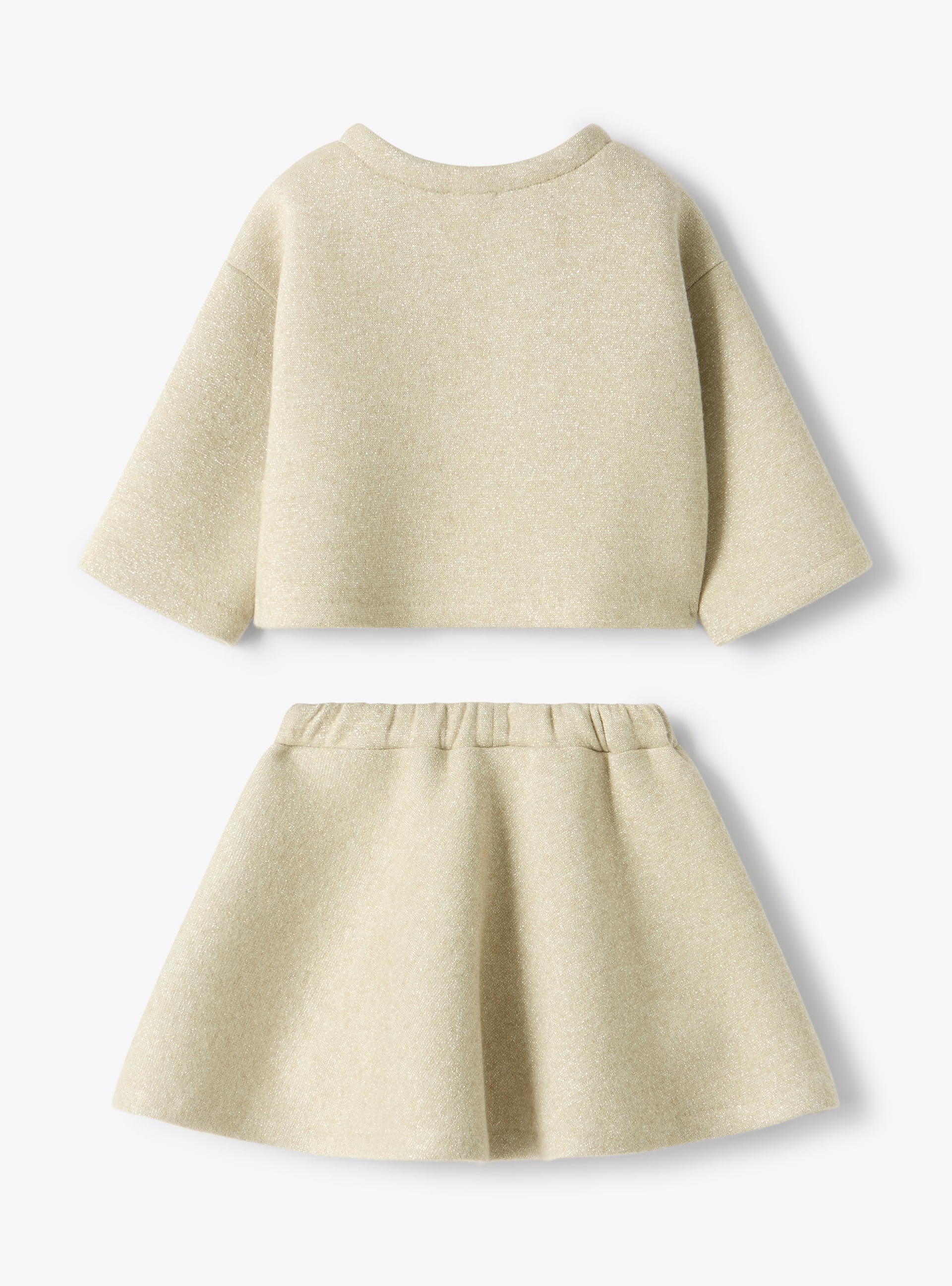 Lurex neoprene set - Beige | Il Gufo