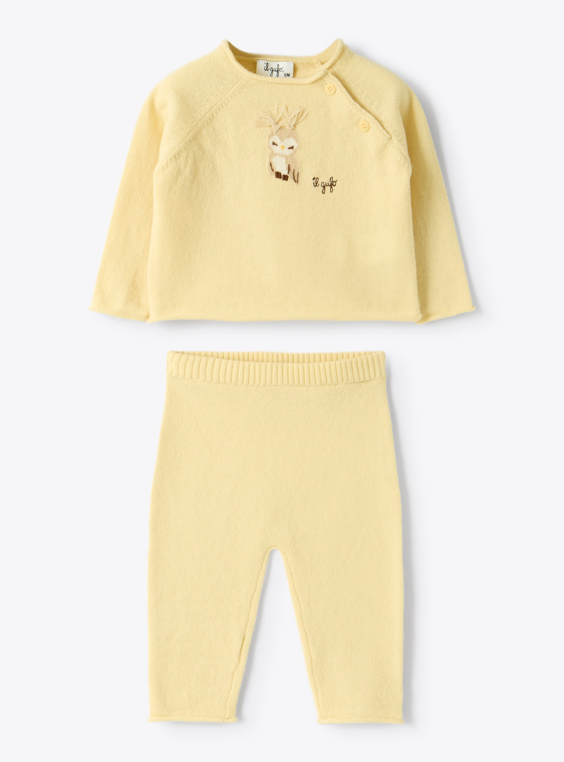 Two-piece wool set - Yellow | Il Gufo