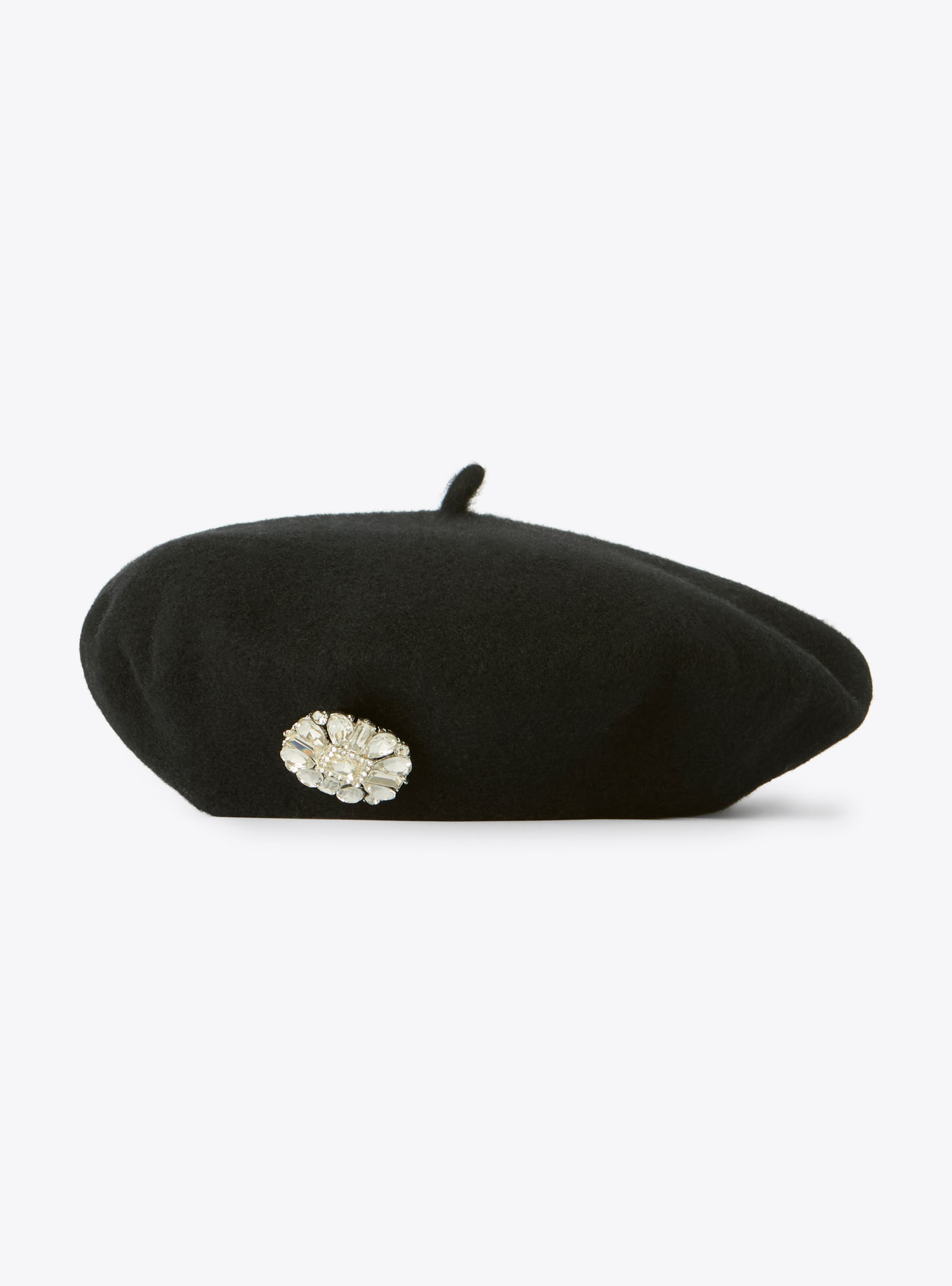 Beret with appliquéd beads - Black | Il Gufo