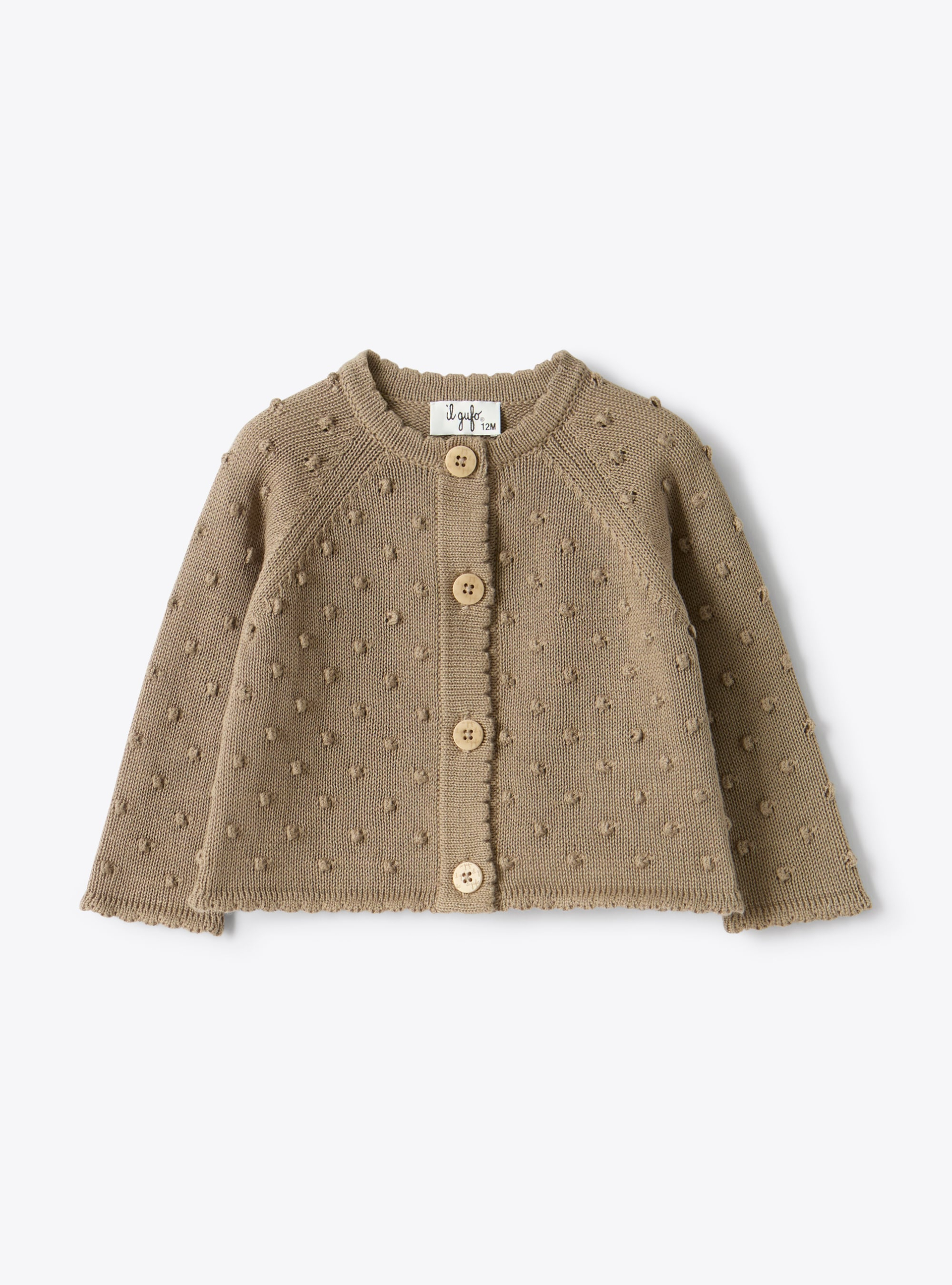 Organic cotton cardigan - Brown | Il Gufo