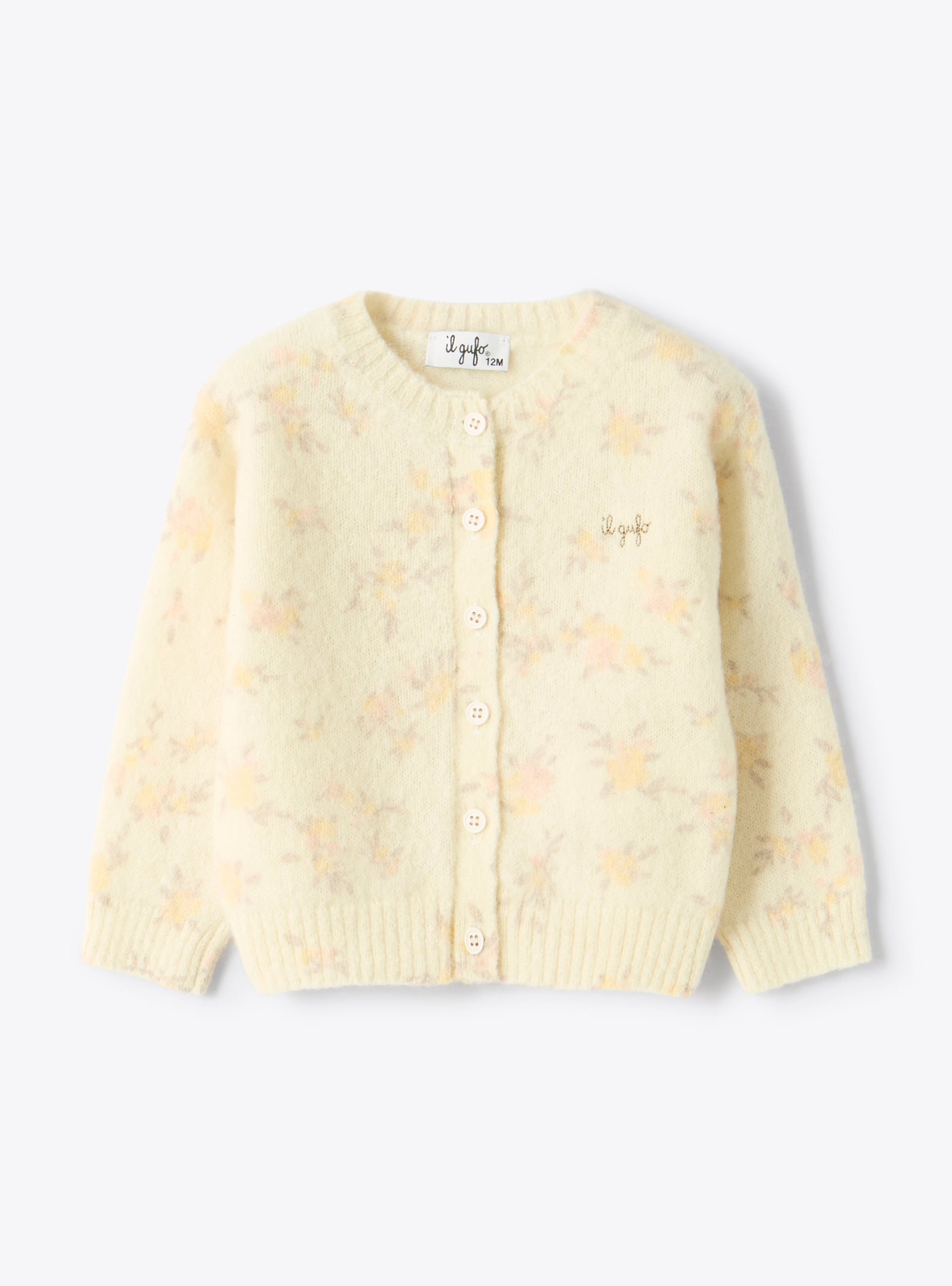 Floral alpaca-blend yarn cardigan - Sweaters - Il Gufo