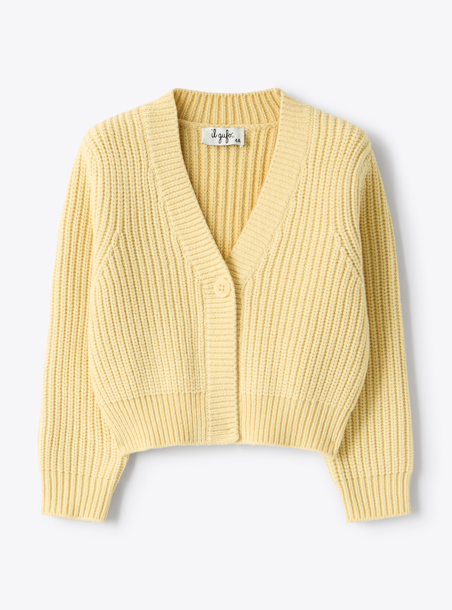 Cotton-blend cardigan - Yellow | Il Gufo
