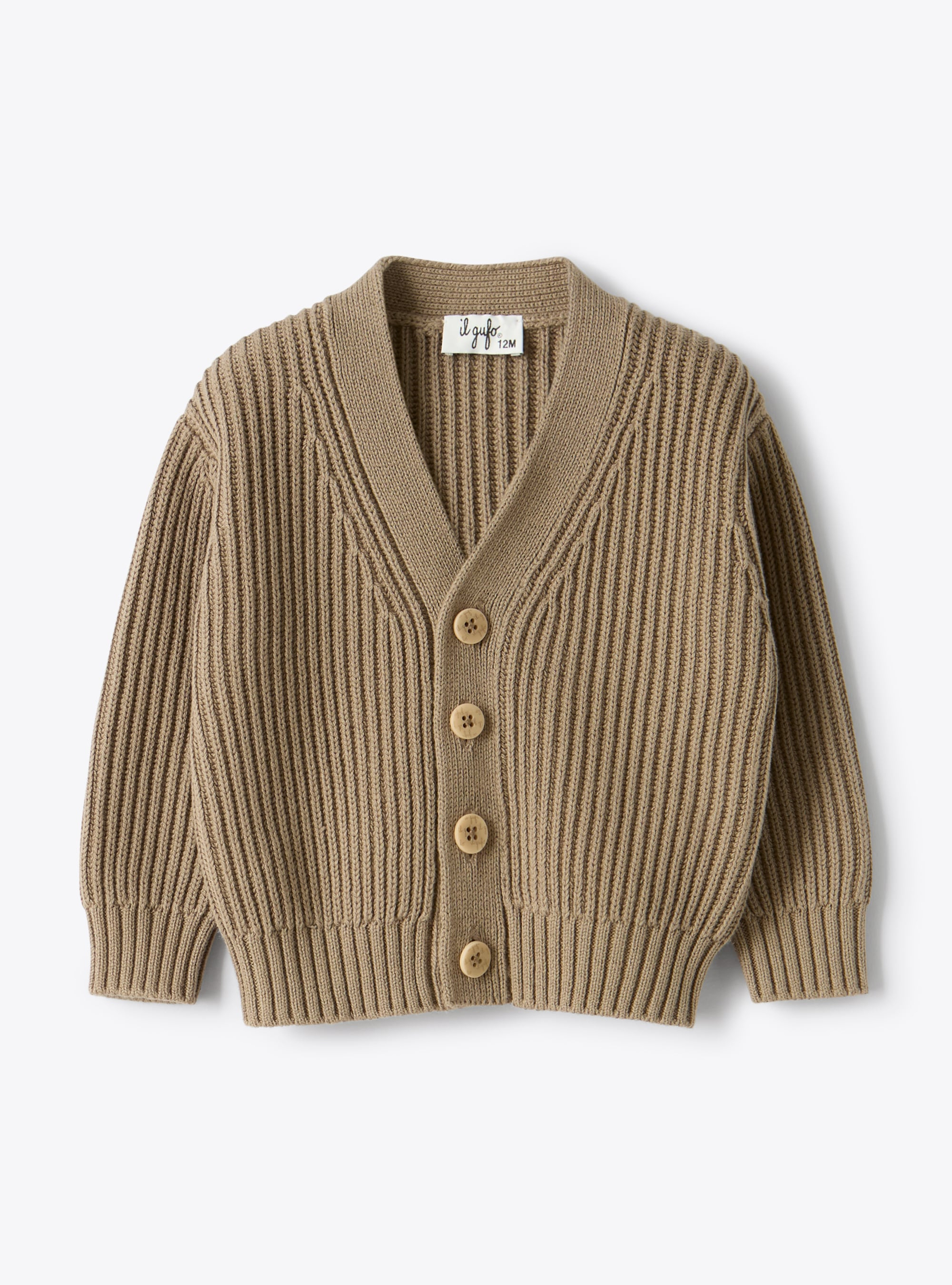 Organic cotton cardigan - Brown | Il Gufo