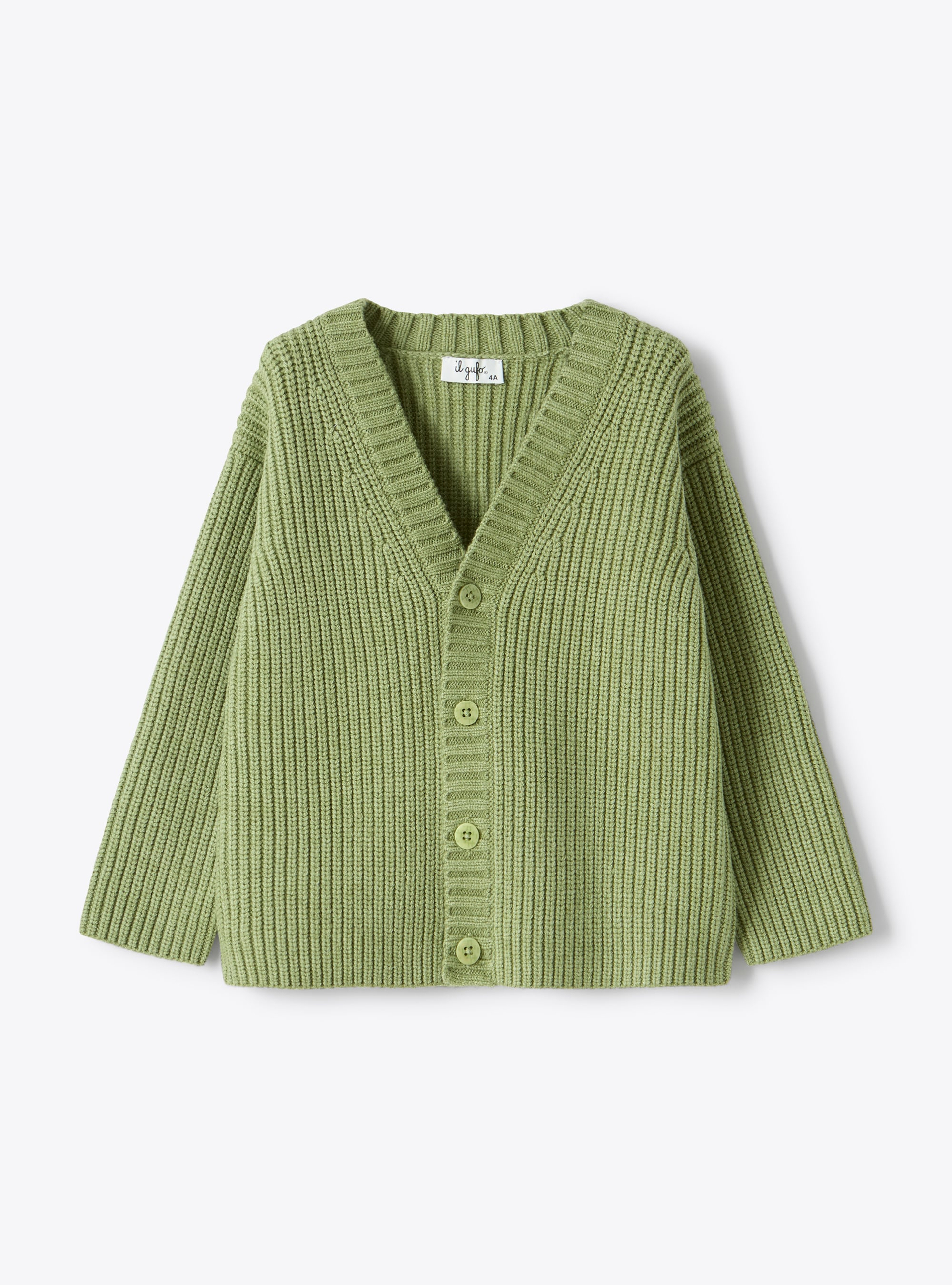 Cotton-blend cardigan - Green | Il Gufo