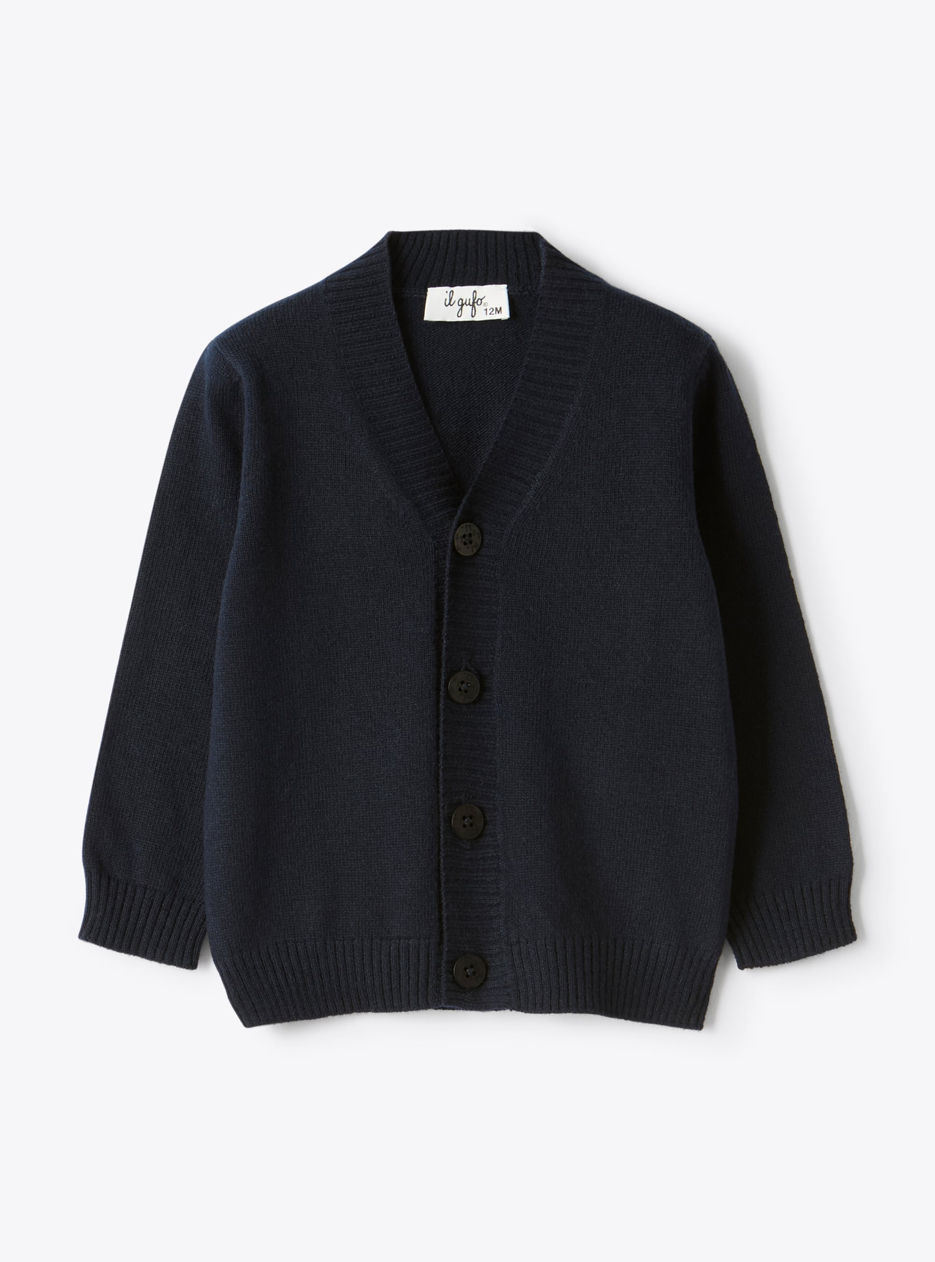 Merino wool cardigan - Blue | Il Gufo