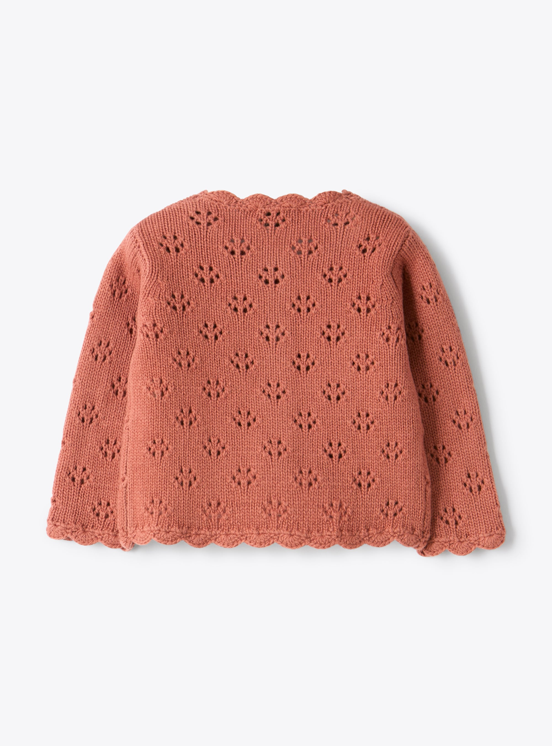 Cardigan in lana con motivo traforato - Maglie - Il Gufo
