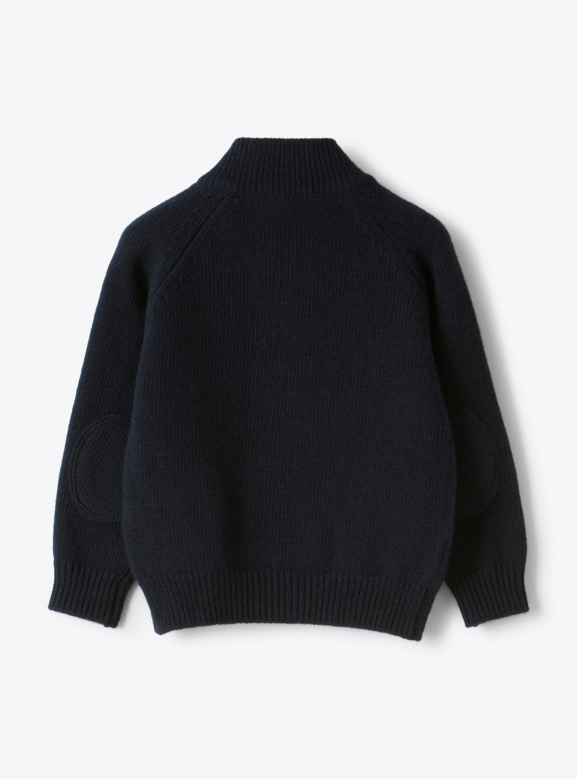 Wool cardigan with patch - Blue | Il Gufo