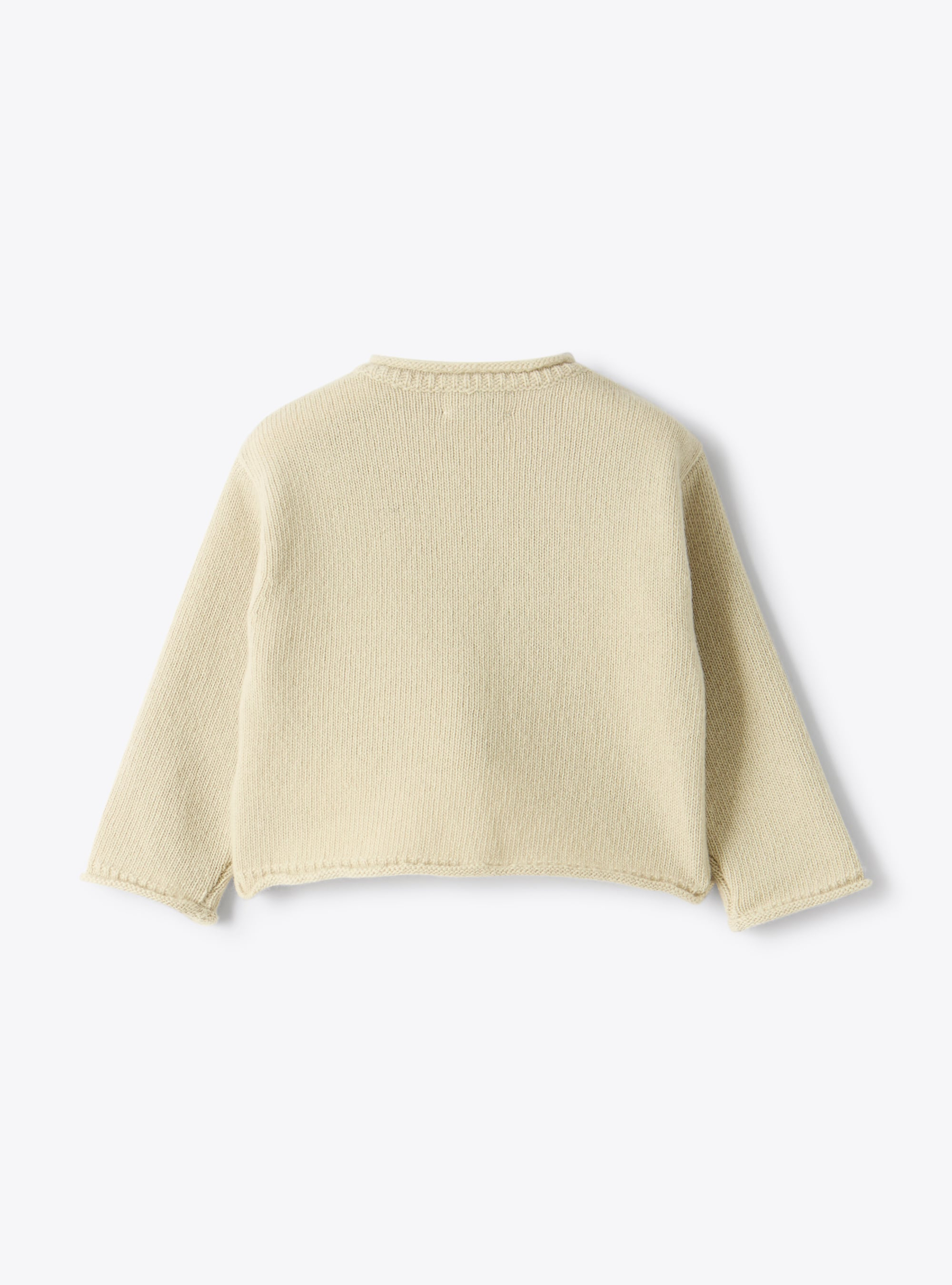 Wool cardigan with floral embroidery - Sweaters - Il Gufo