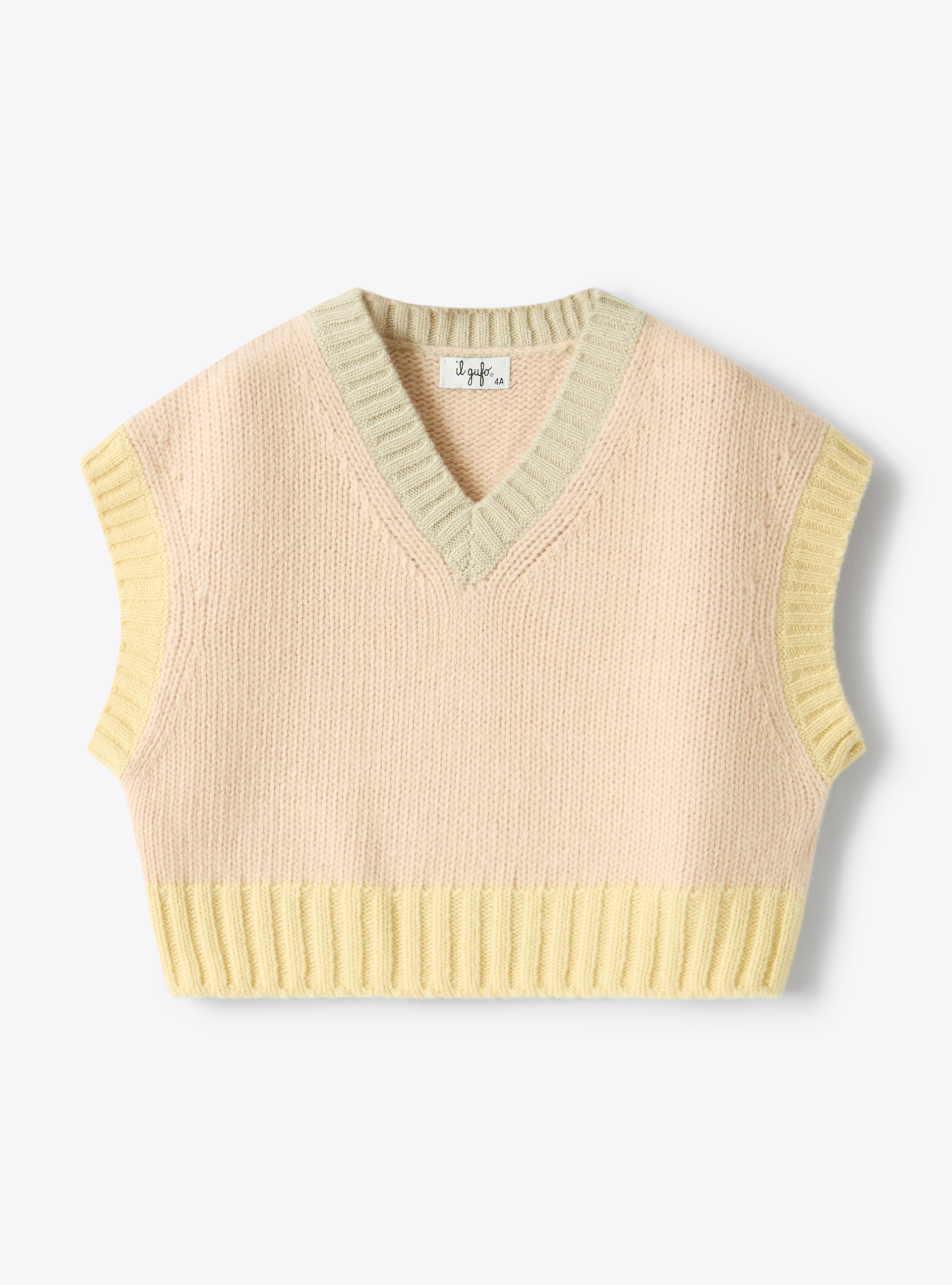 Color block wool vest - Pink | Il Gufo