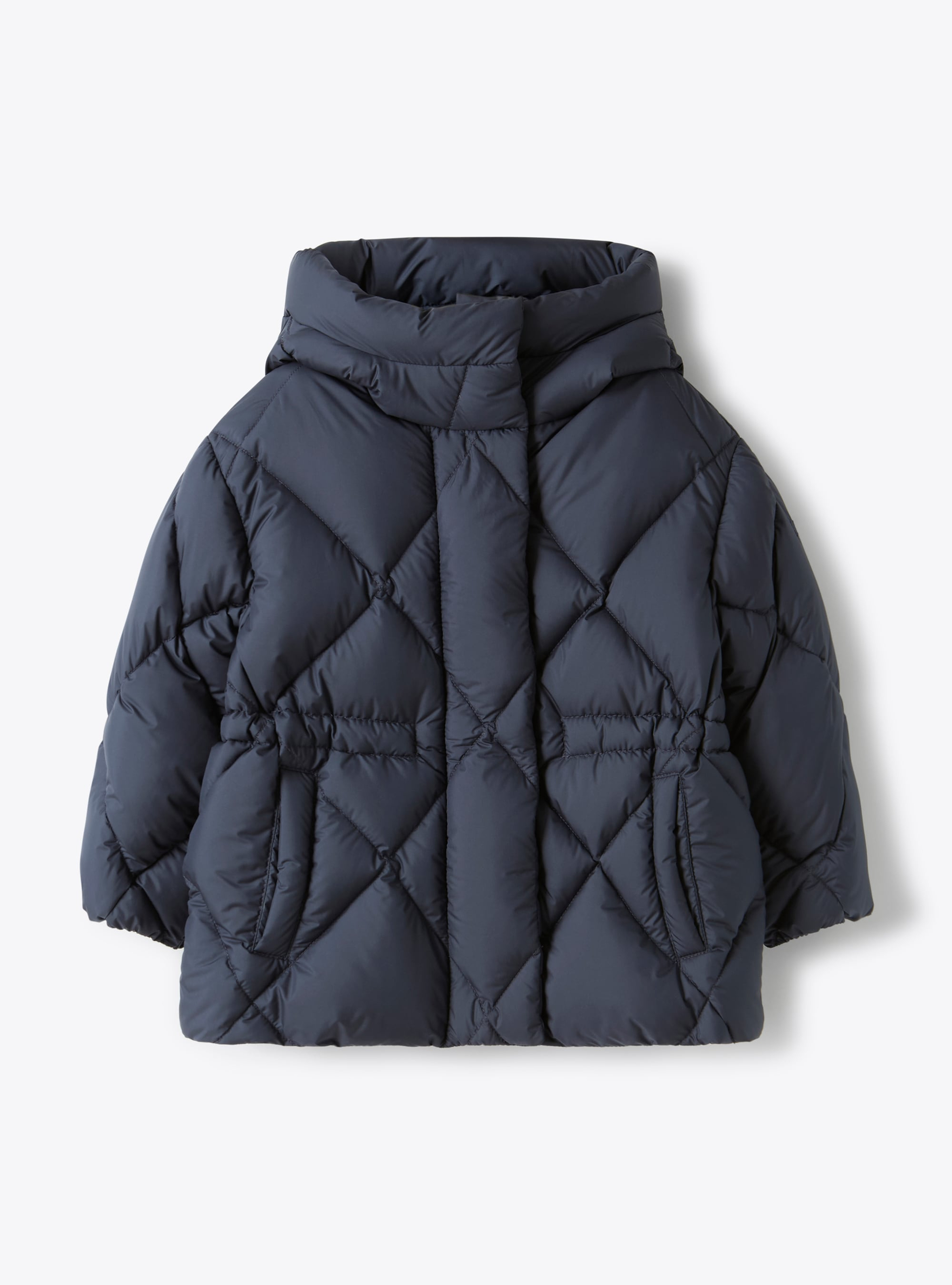 Flared down jacket in microfiber nylon - Blue | Il Gufo