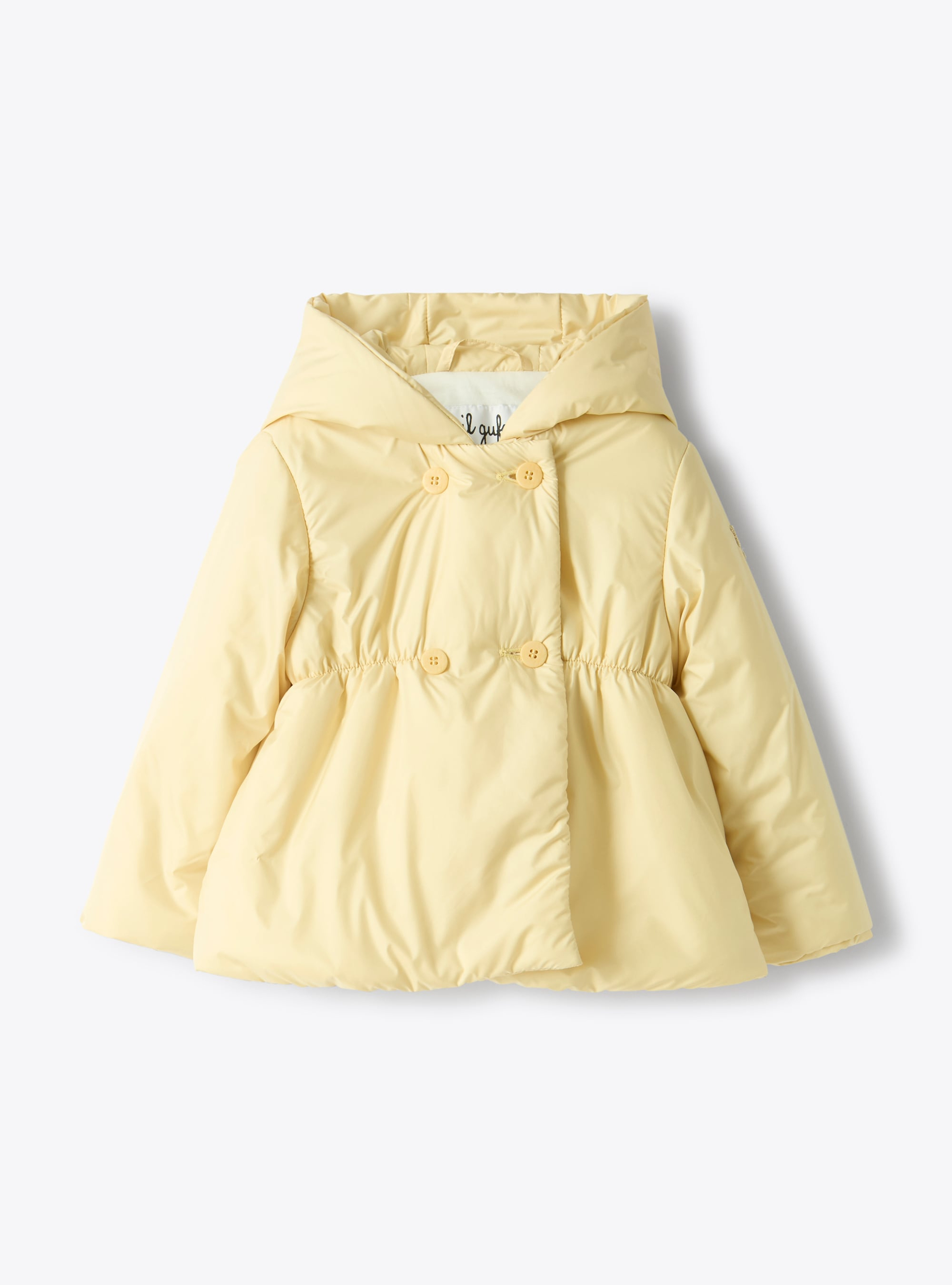 Flared jacket with hood - Yellow | Il Gufo