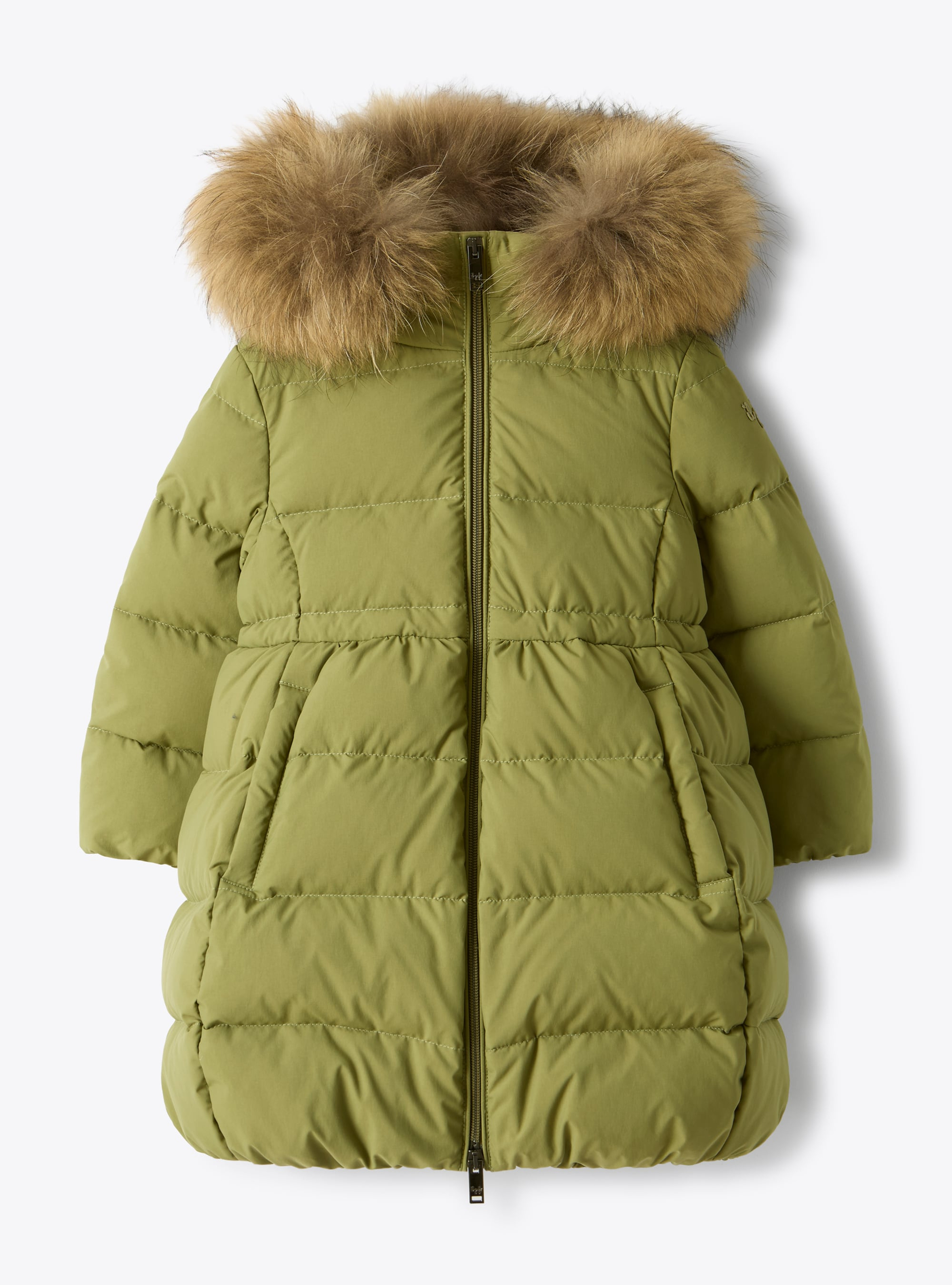 Recycelte lange Daunenjacke aus Nylon - Grün | Il Gufo