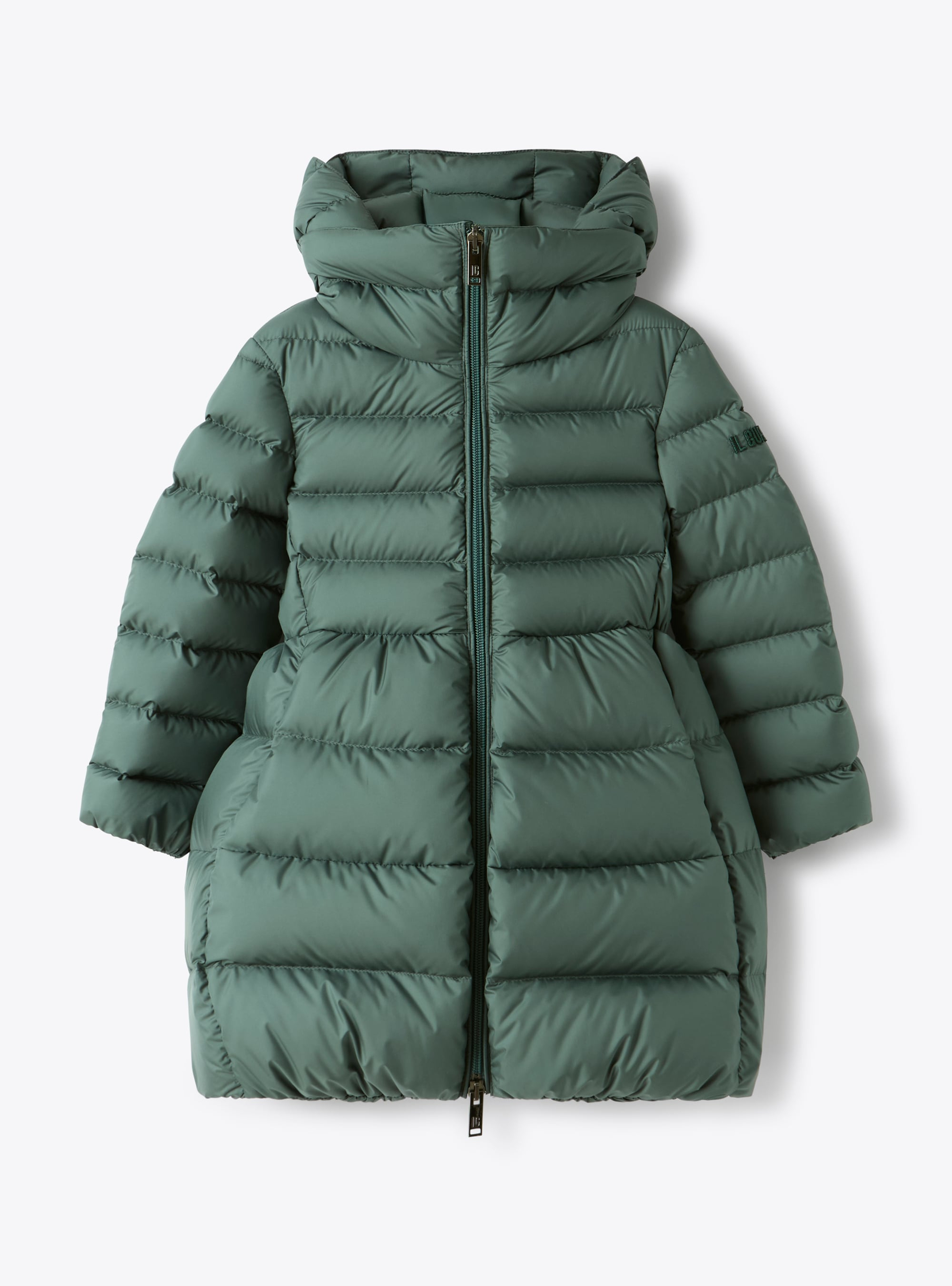 Flared down jacket in microfiber nylon - Зеленый | Il Gufo