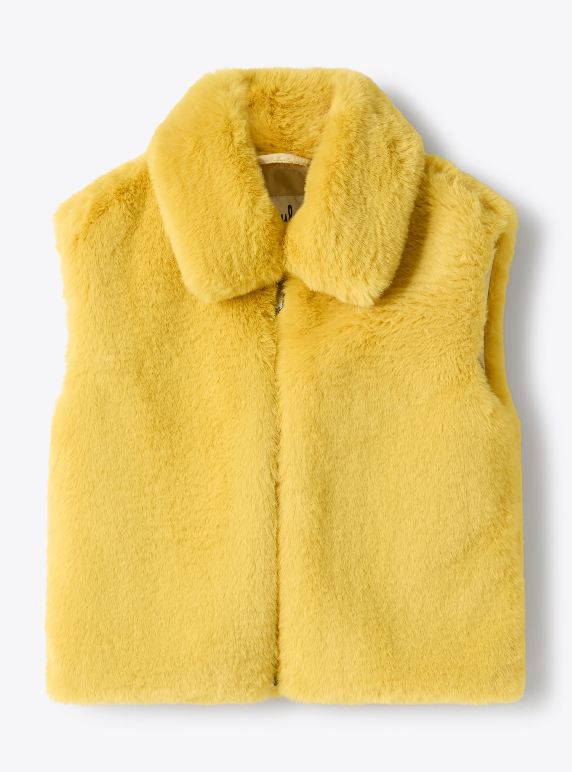 Gilet en fausse fourrure - Jaune | Il Gufo