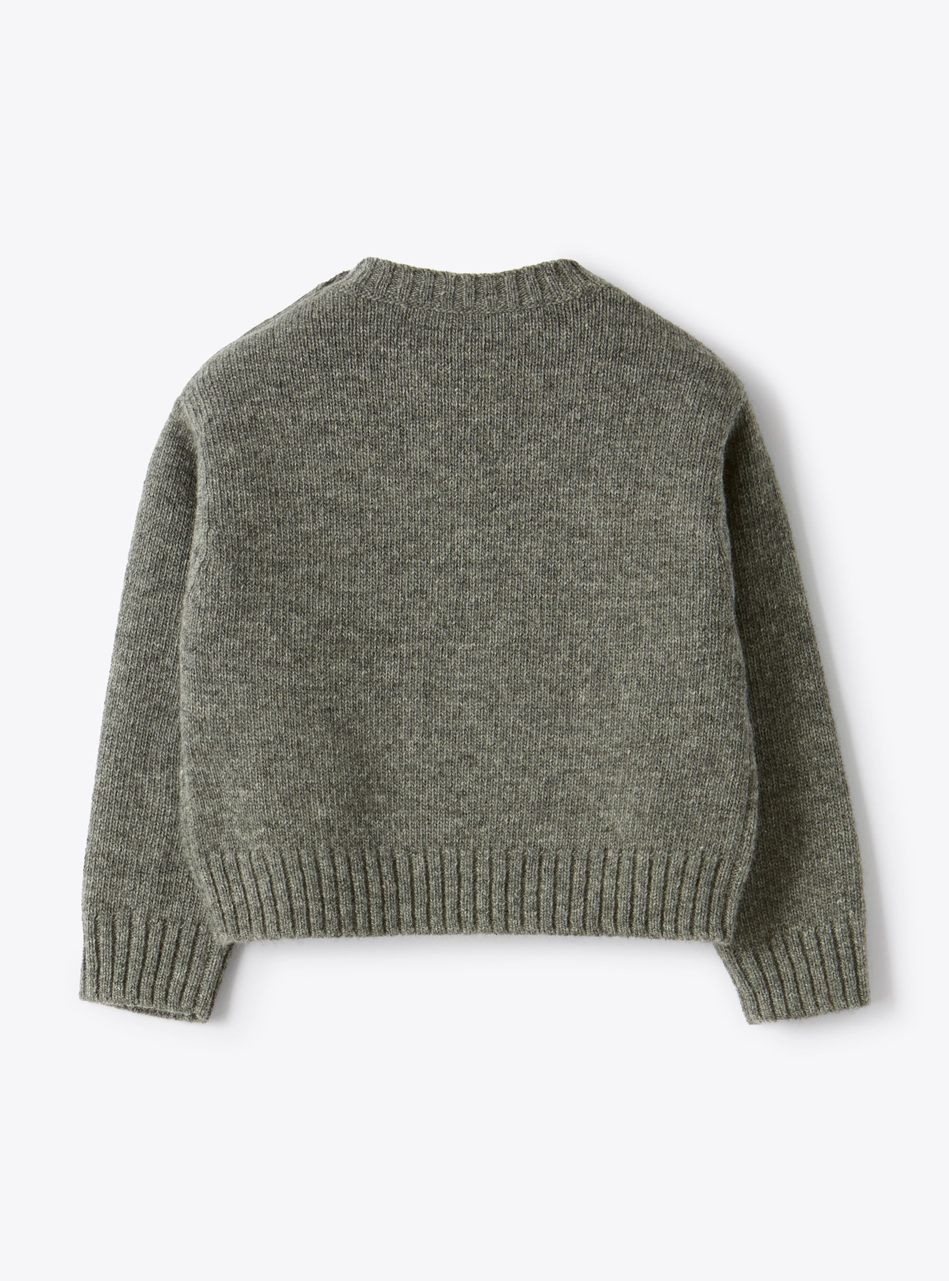 Wool sweater with snowflake design - Grey | Il Gufo