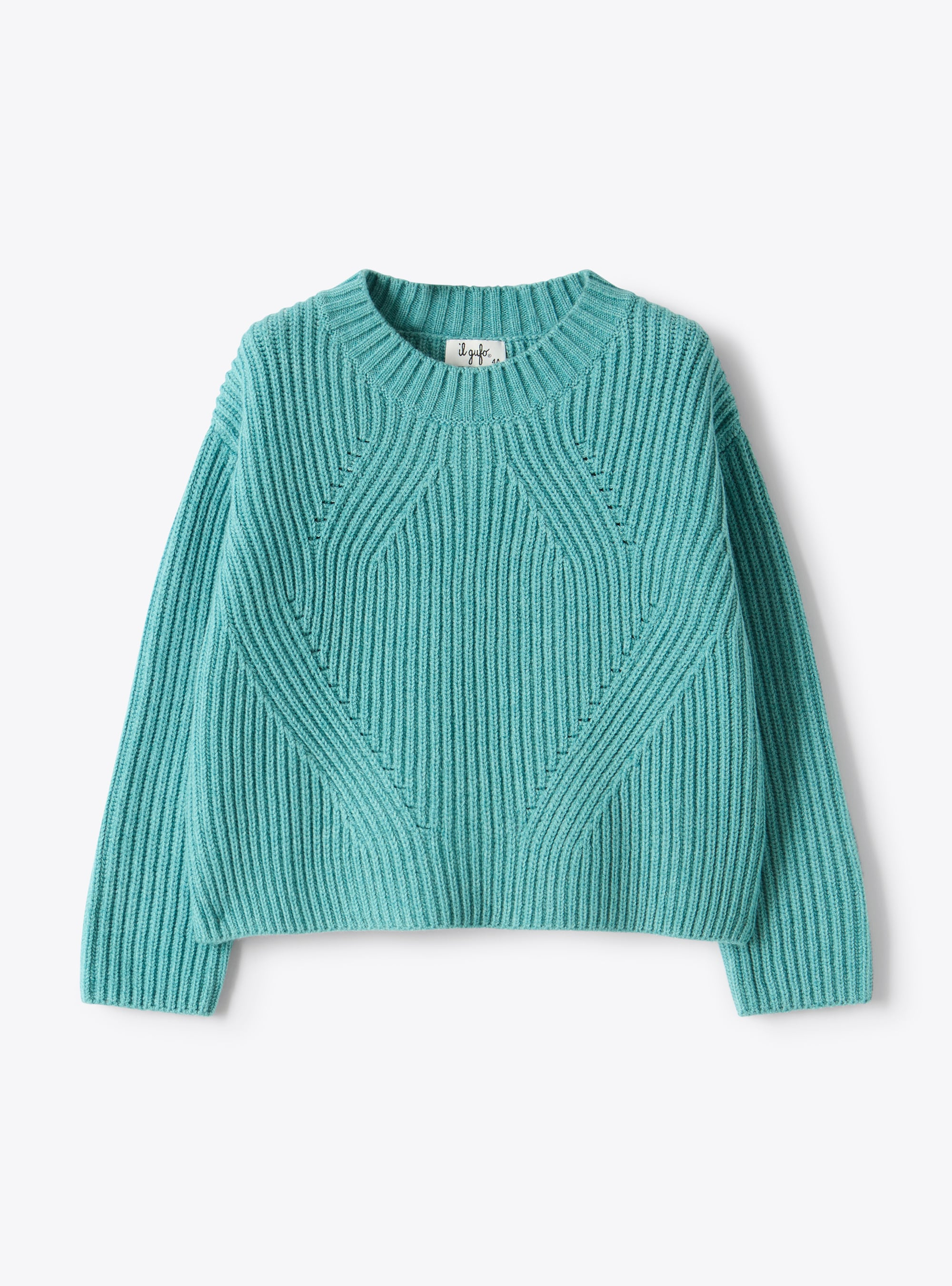 Maglione boxy in misto cotone - Azzurro | Il Gufo