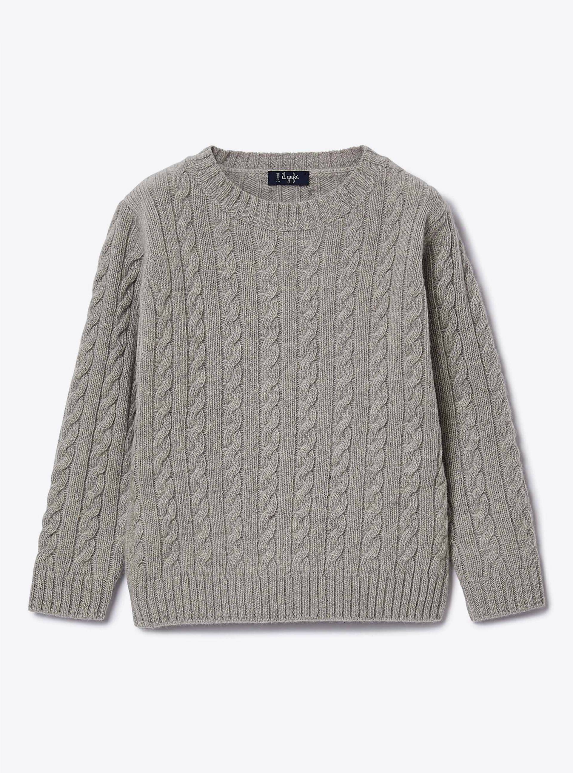 Maglione a trecce in lana - Grigio | Il Gufo