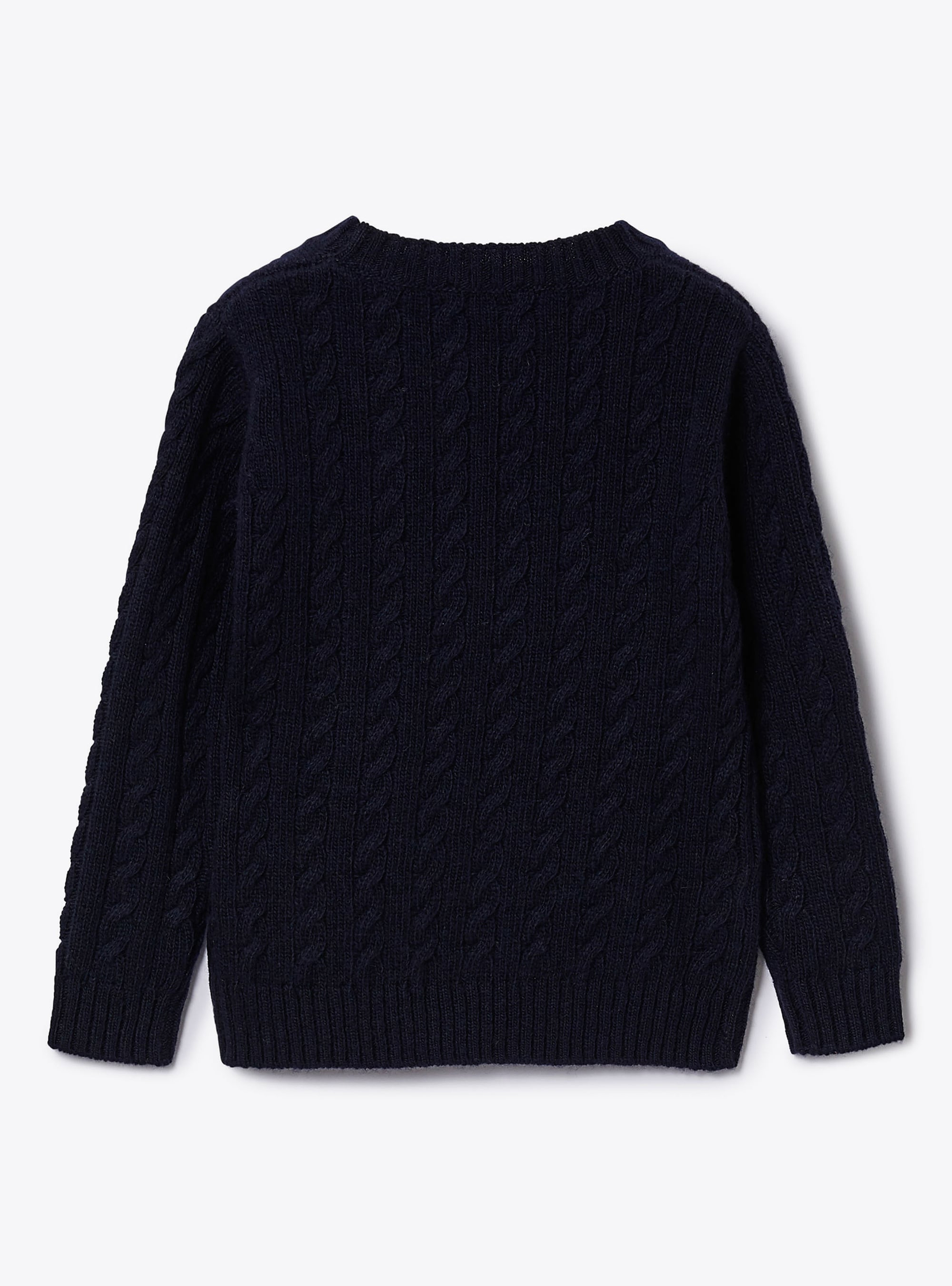Maglione a trecce in lana - Blu | Il Gufo
