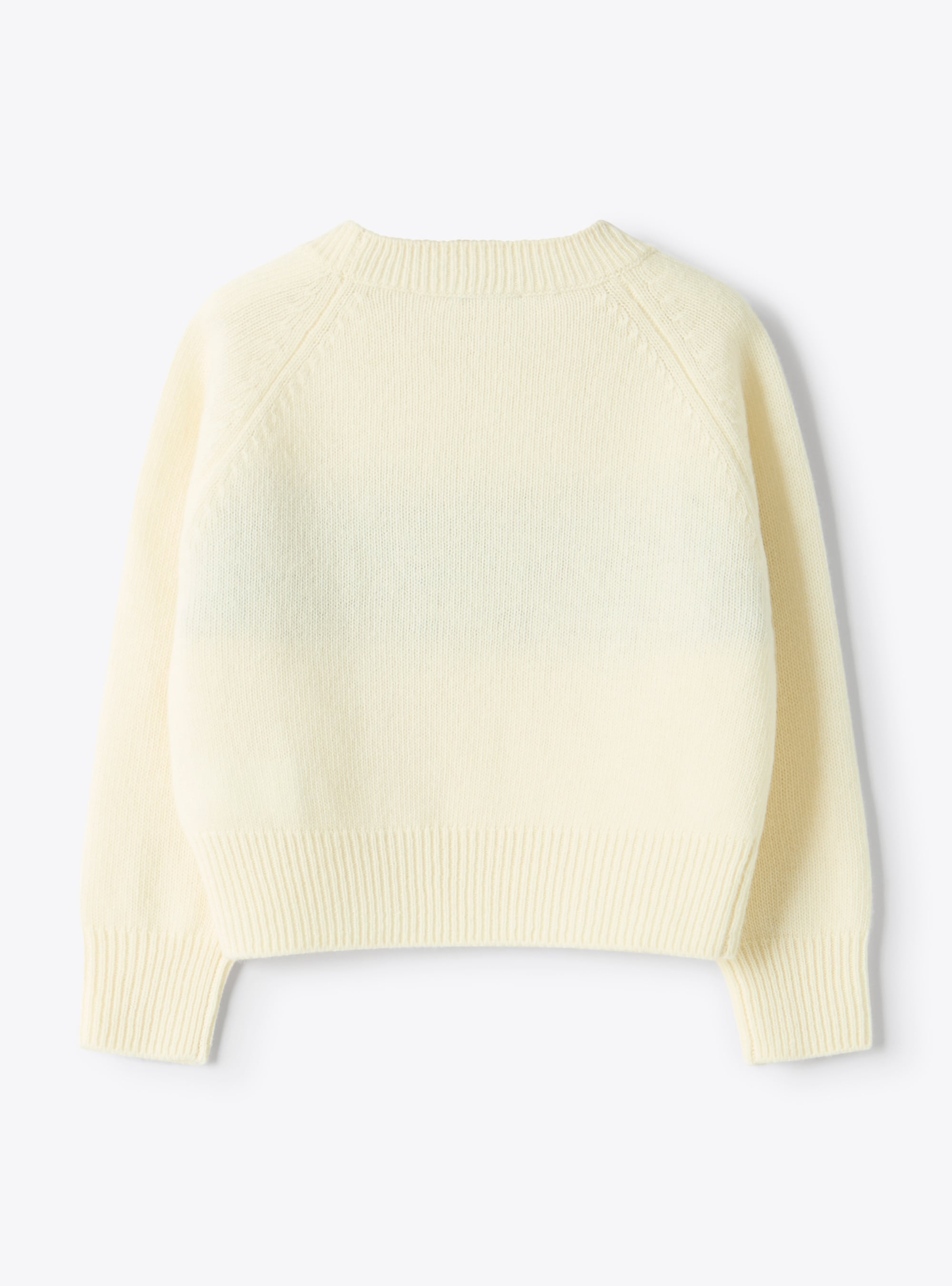Wool sweater with embroidery and rhinestones - White | Il Gufo