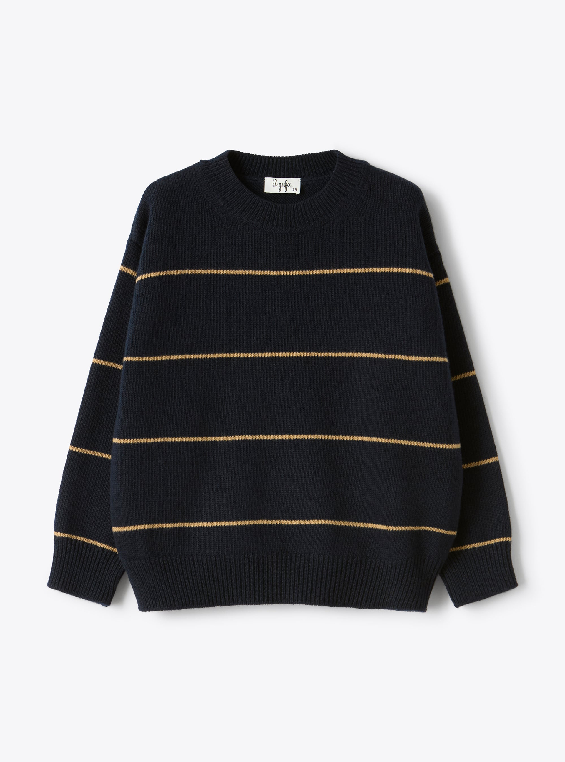 Pull en laine à rayures - Bleu | Il Gufo