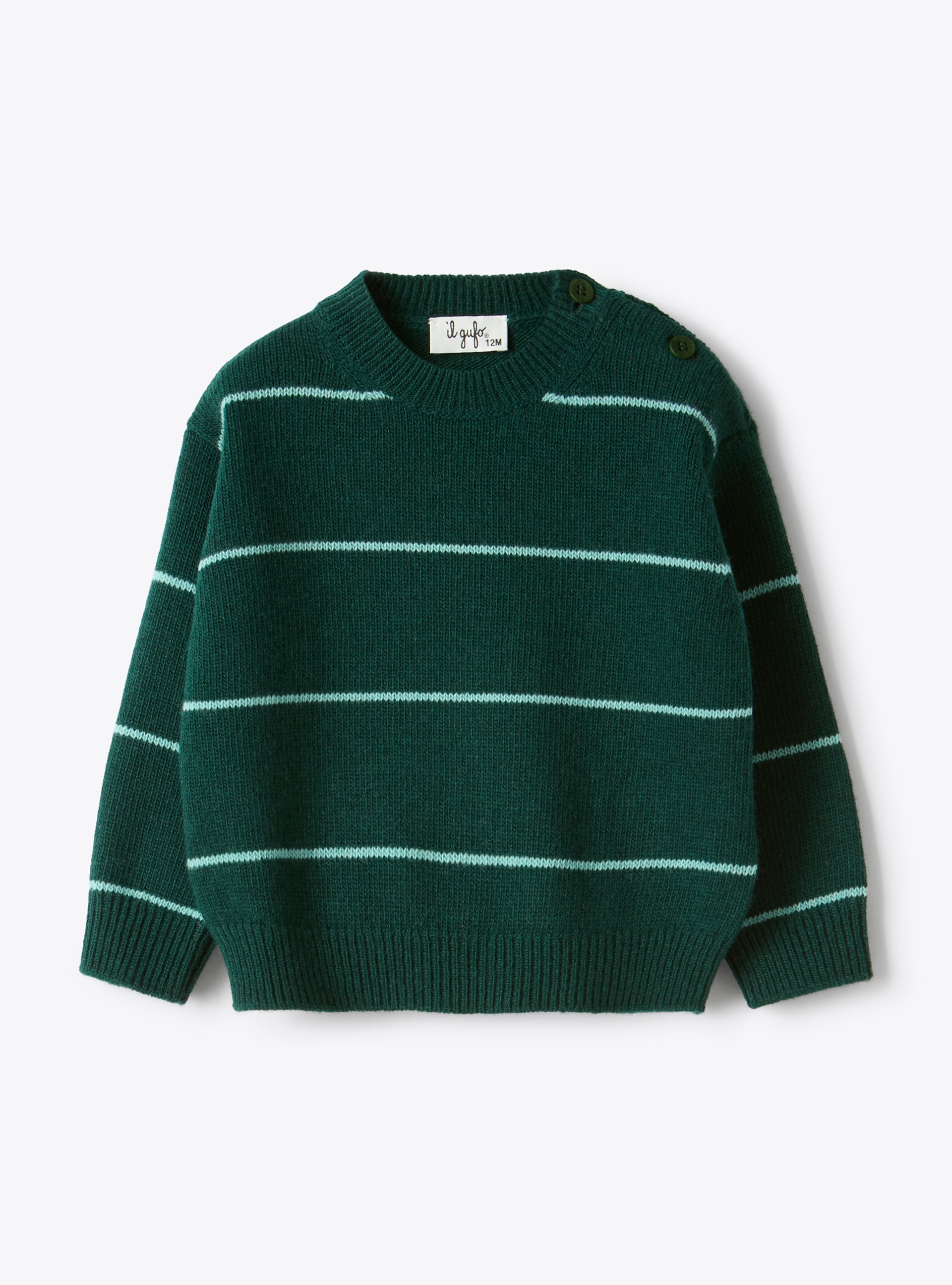 Pull en laine à rayures - Vert | Il Gufo