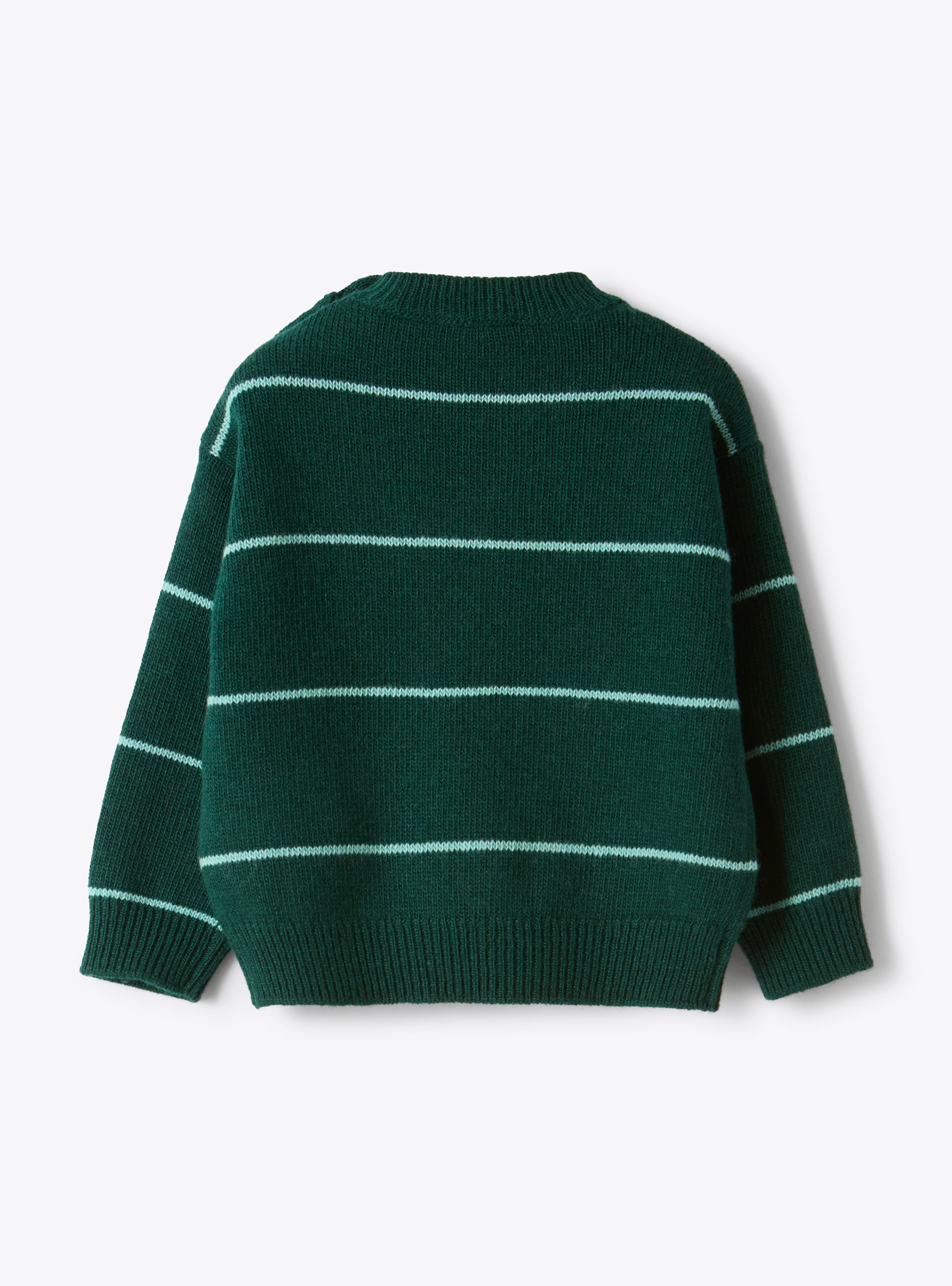 Pull en laine à rayures - Vert | Il Gufo