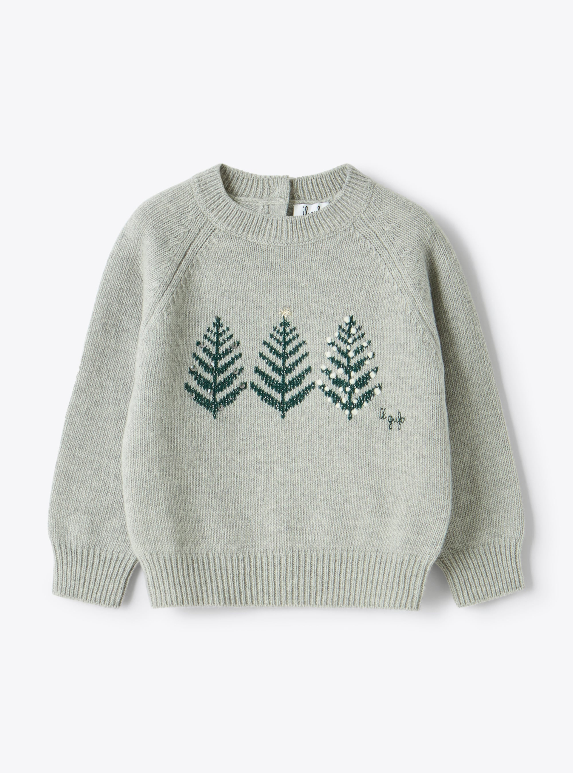 Wool sweater with embroidery and sequins - Sweaters - Il Gufo