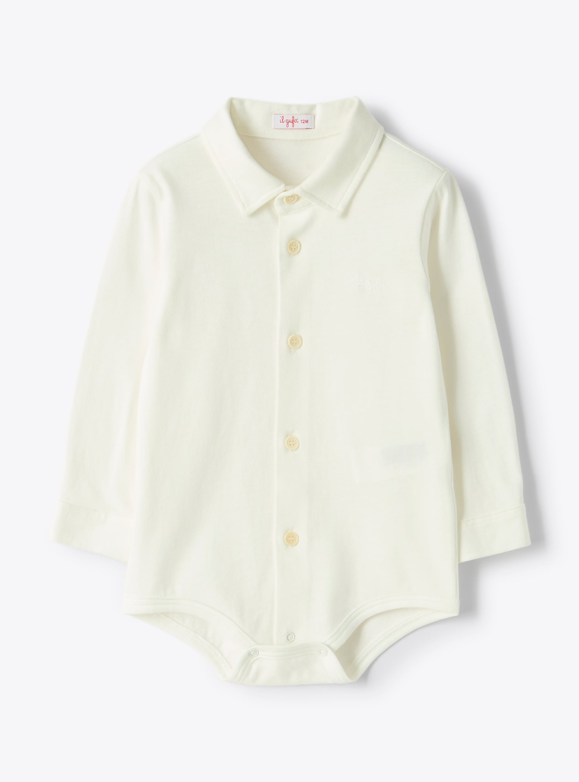 Baumwoll-Jersey-Body-Shirt - Weiss | Il Gufo