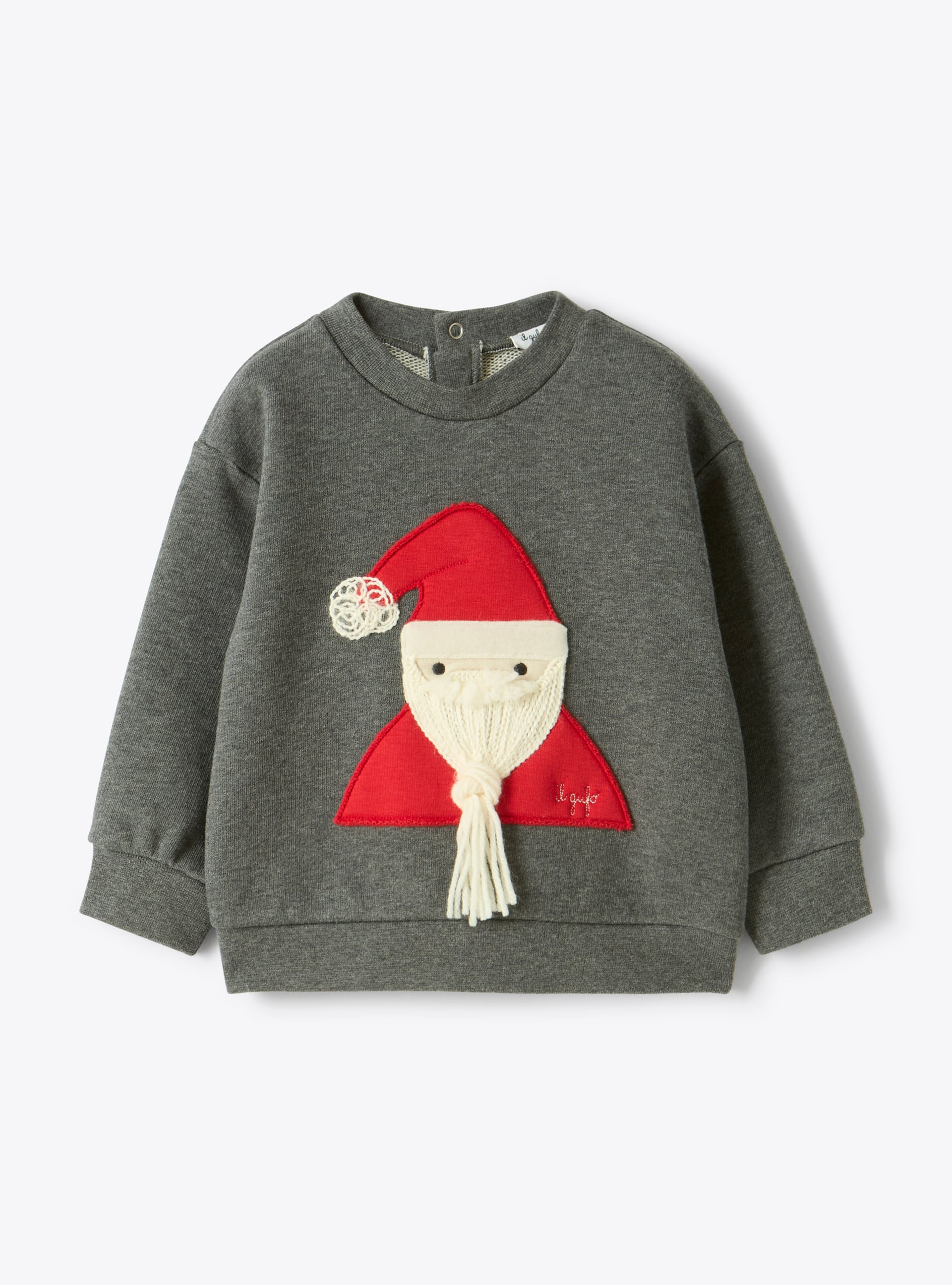 Cotton sweatshirt with Christmas appliqué - Sweatshirts - Il Gufo