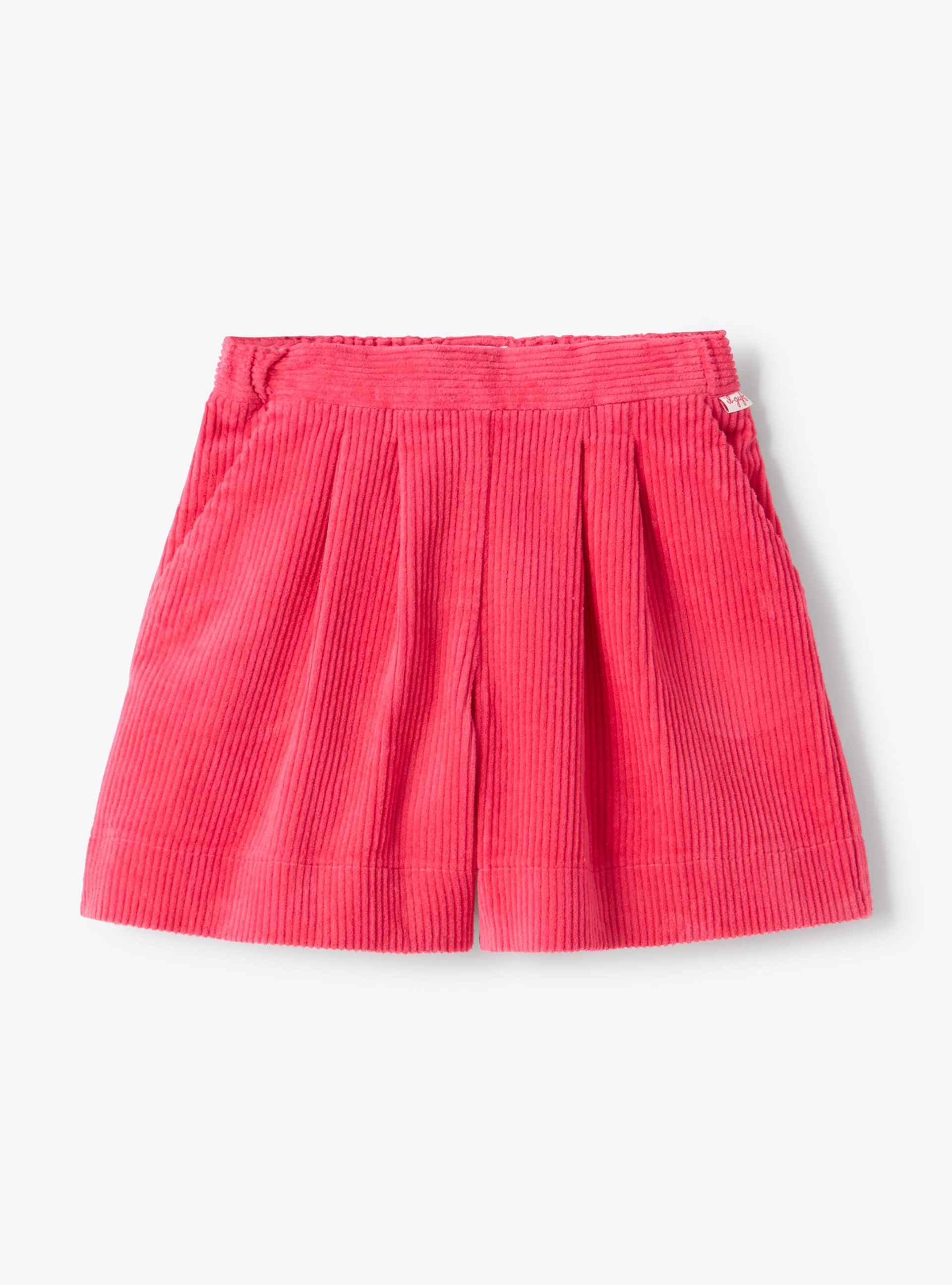 Bermuda en velours avec pinces - Fuchsia | Il Gufo