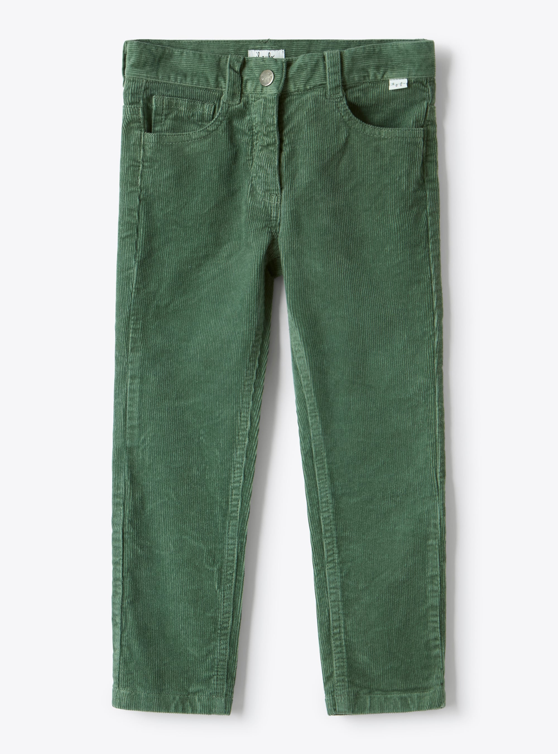 Pantalon 5 poches en velours côtelé - Vert | Il Gufo