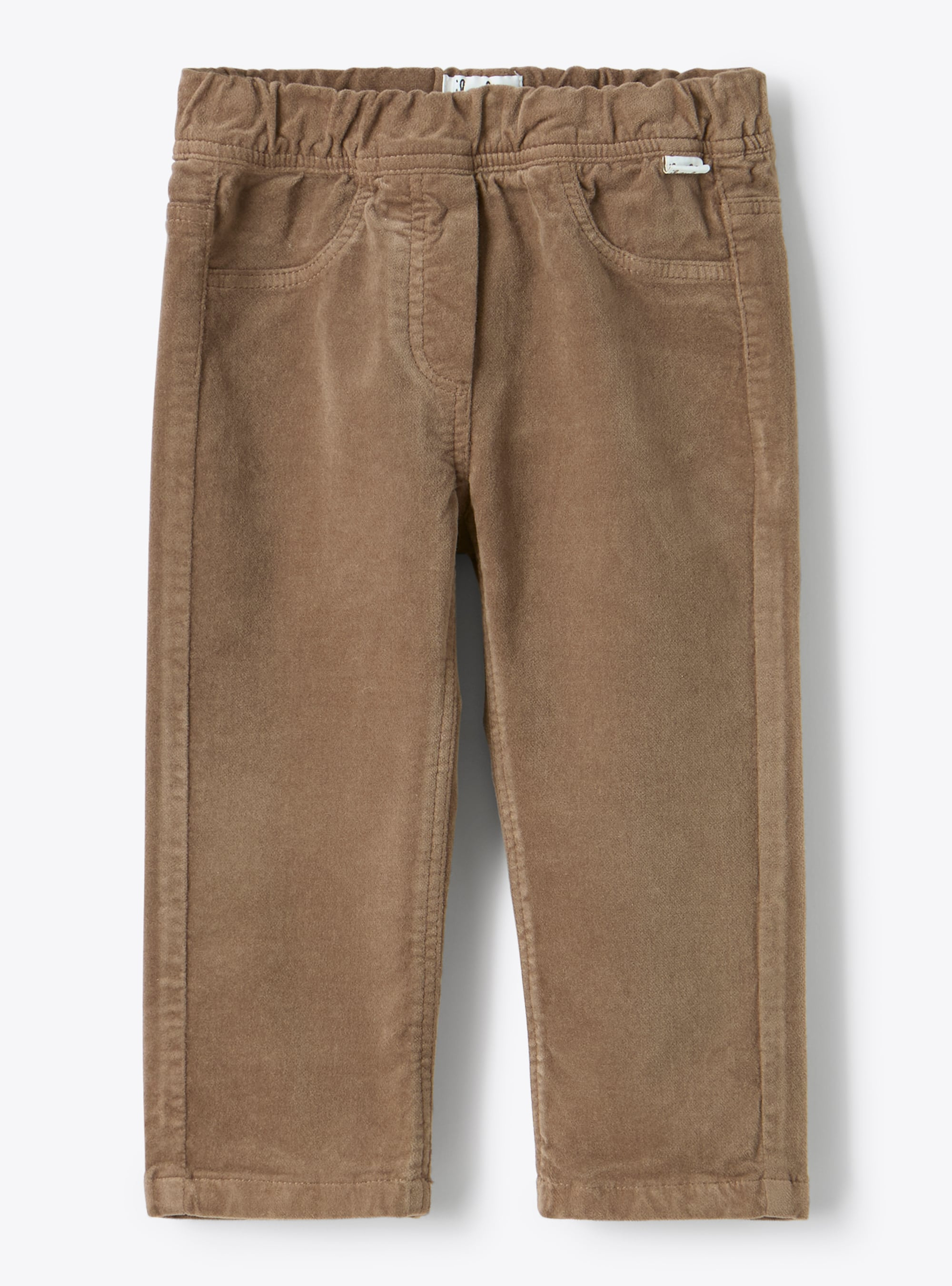Flared smooth velvet pants - Brown | Il Gufo