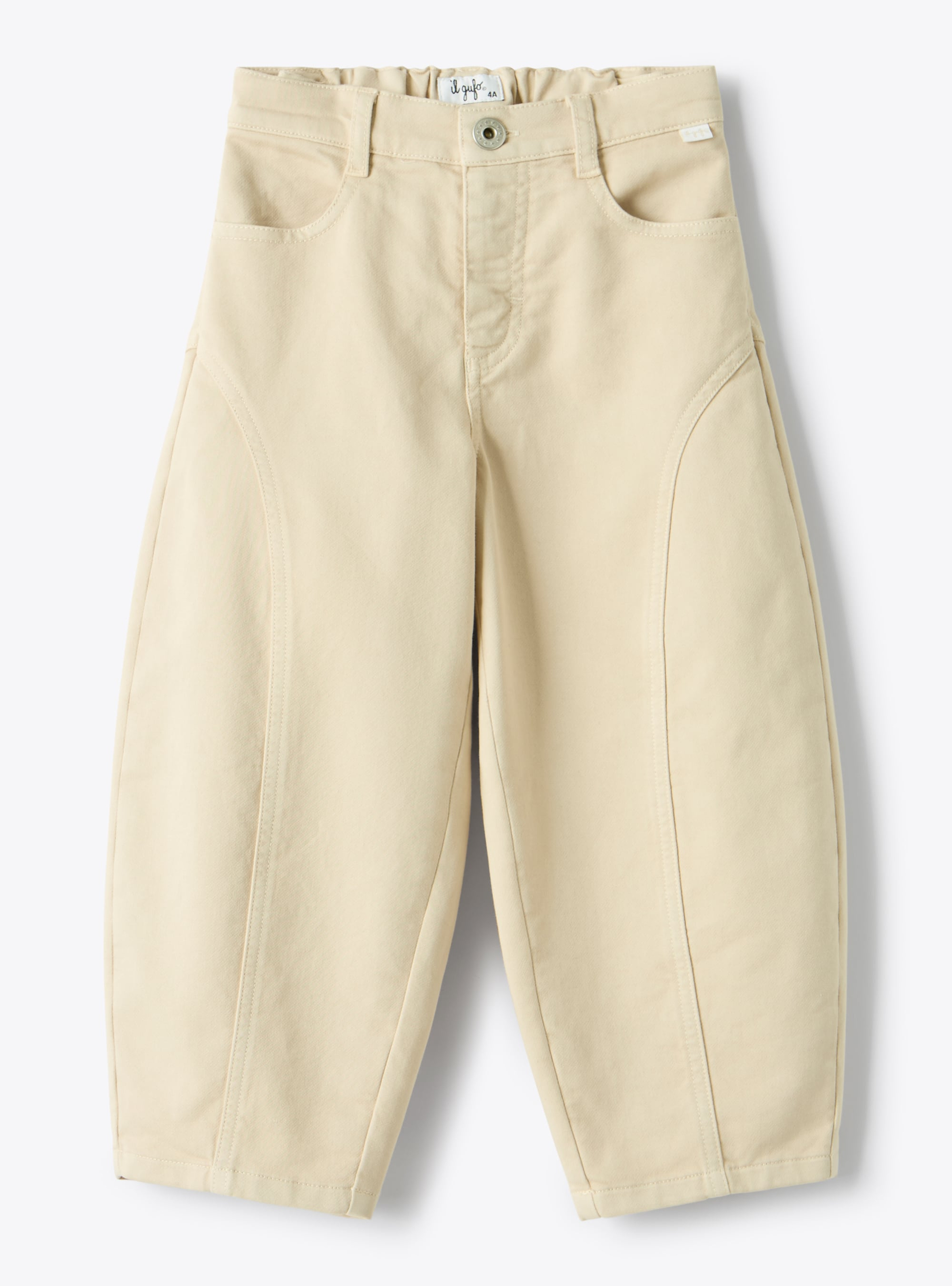 Stretch gabardine carrot pants - Beige | Il Gufo