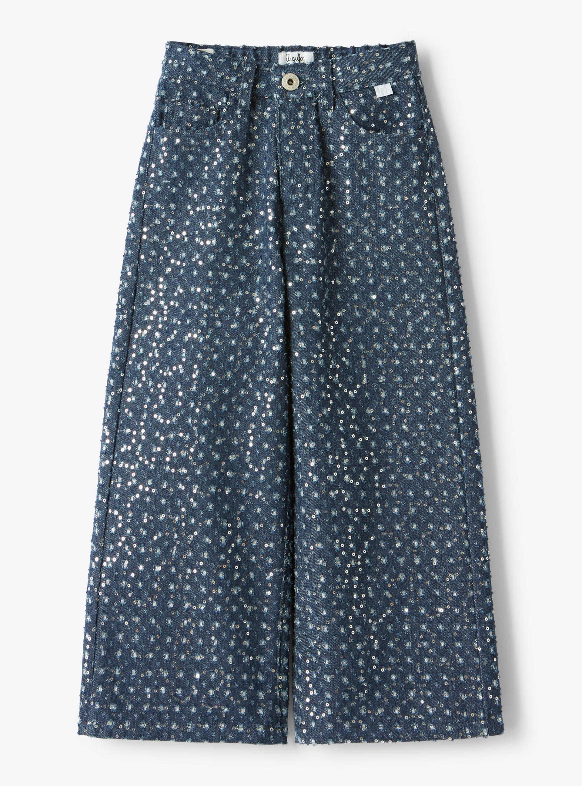Denim jeans with embroidery and sequins - Trousers - Il Gufo