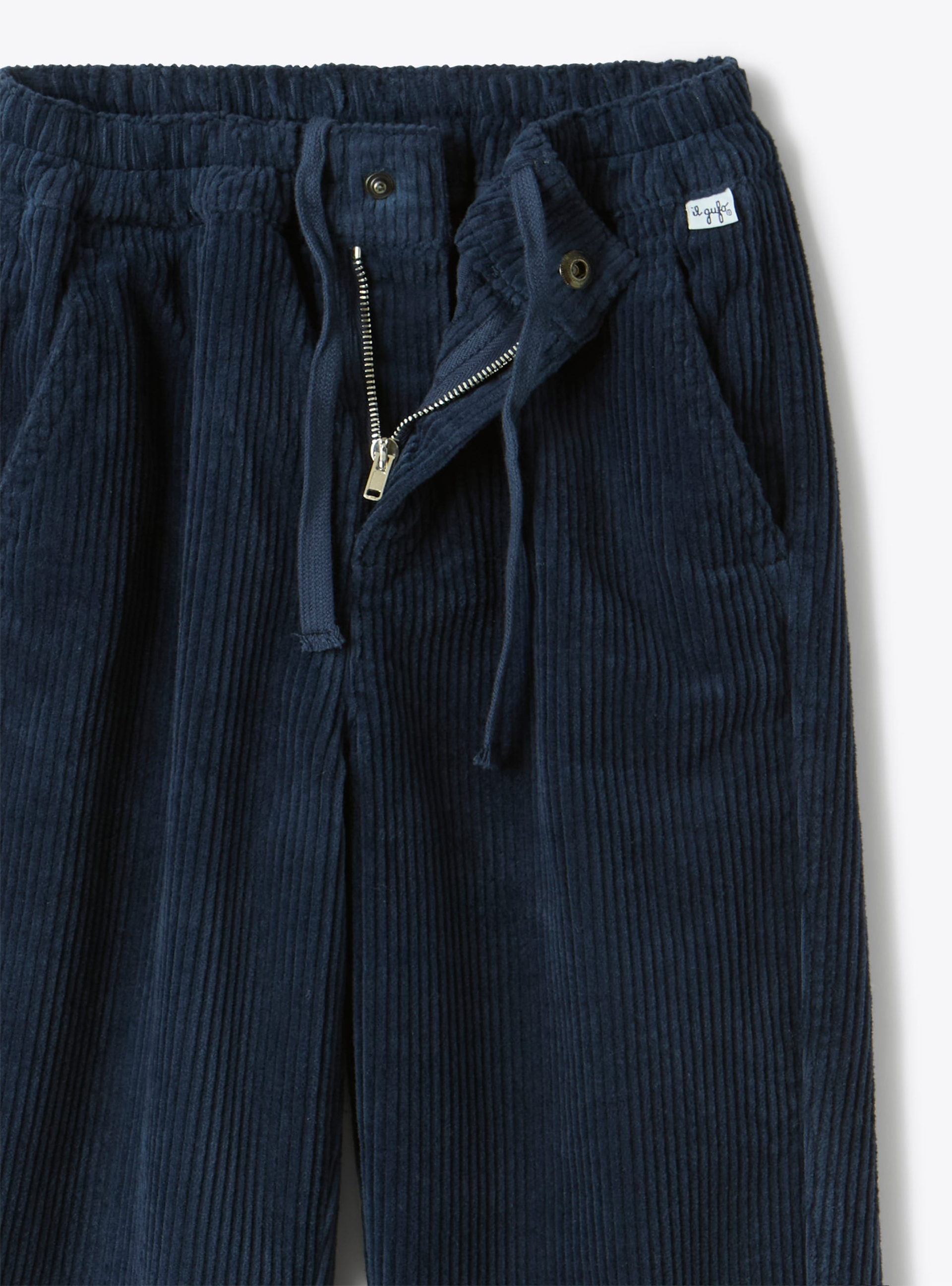 Carrot pants in corduroy - Blue | Il Gufo